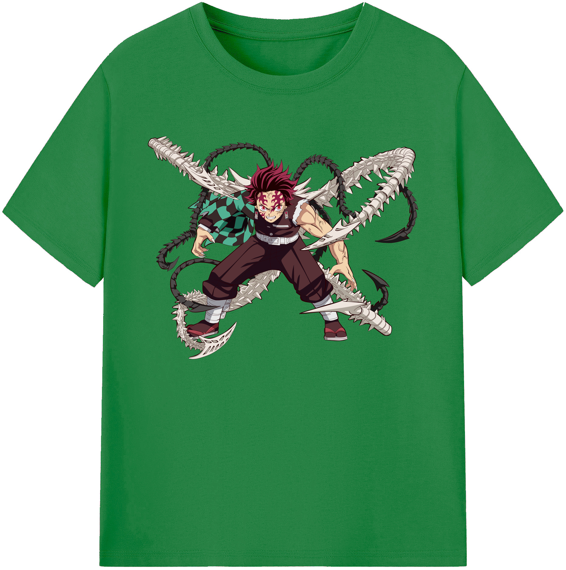 （画像用） 鬼滅の刃 竈門 炭治郎／かまど たんじろう Kamado Tanjirou 綿100％ メンズ半袖Tシャツ｜肌触りやわらか＆通気性