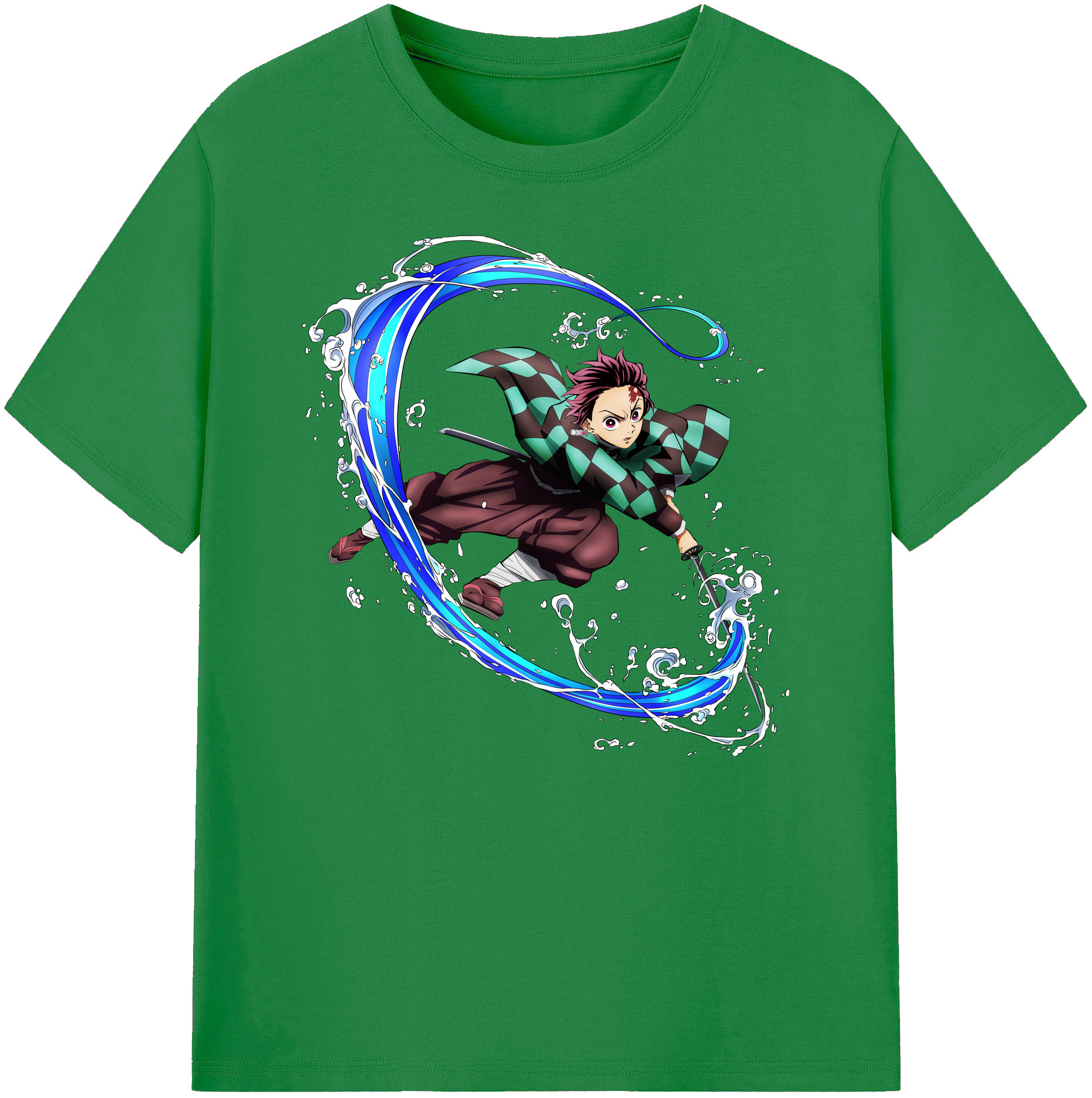 （画像用） 鬼滅の刃 竈門 炭治郎／かまど たんじろう Kamado Tanjirou 綿100％ メンズ半袖Tシャツ｜肌触りやわらか＆通気性