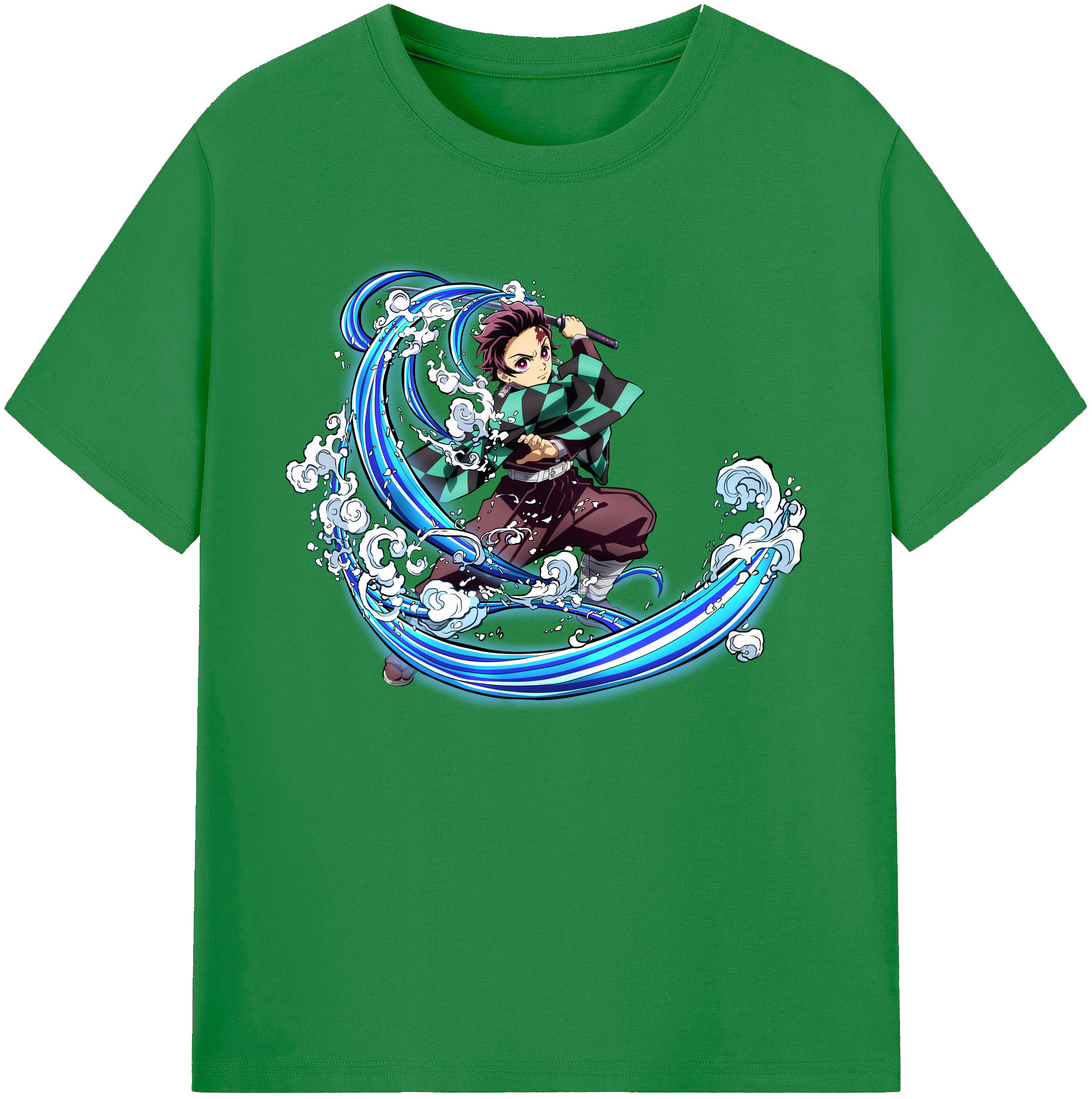 （画像用） 鬼滅の刃 竈門 炭治郎／かまど たんじろう Kamado Tanjirou 綿100％ メンズ半袖Tシャツ｜肌触りやわらか＆通気性