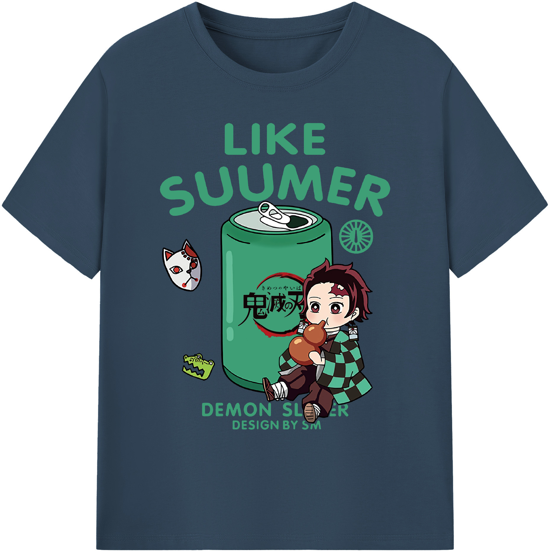 （画像用） 鬼滅の刃 竈門 炭治郎／かまど たんじろう Kamado Tanjirou 綿100％ メンズ半袖Tシャツ｜肌触りやわらか＆通気性