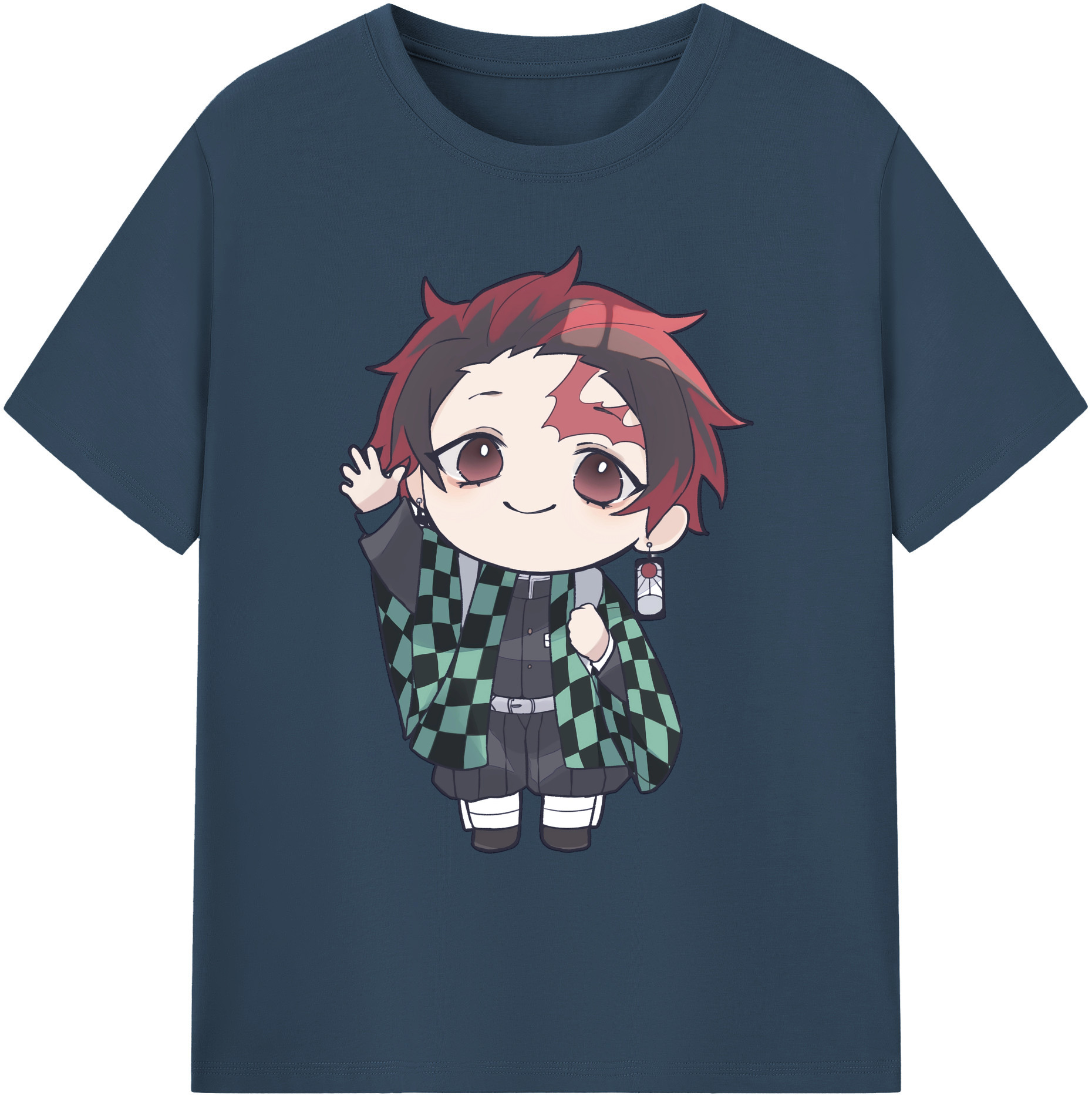 （画像用） 鬼滅の刃 竈門 炭治郎／かまど たんじろう Kamado Tanjirou 綿100％ メンズ半袖Tシャツ｜肌触りやわらか＆通気性