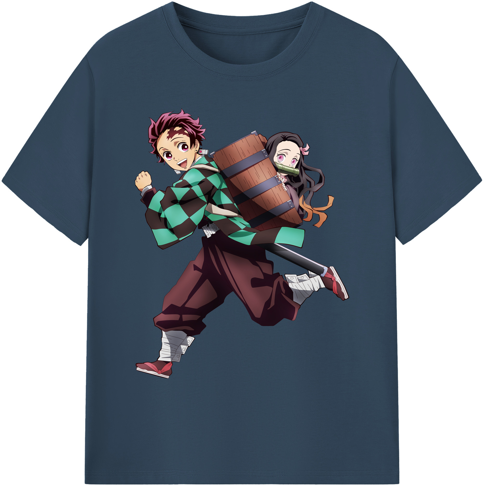 （画像用） 鬼滅の刃 竈門 炭治郎／かまど たんじろう Kamado Tanjirou 綿100％ メンズ半袖Tシャツ｜肌触りやわらか＆通気性
