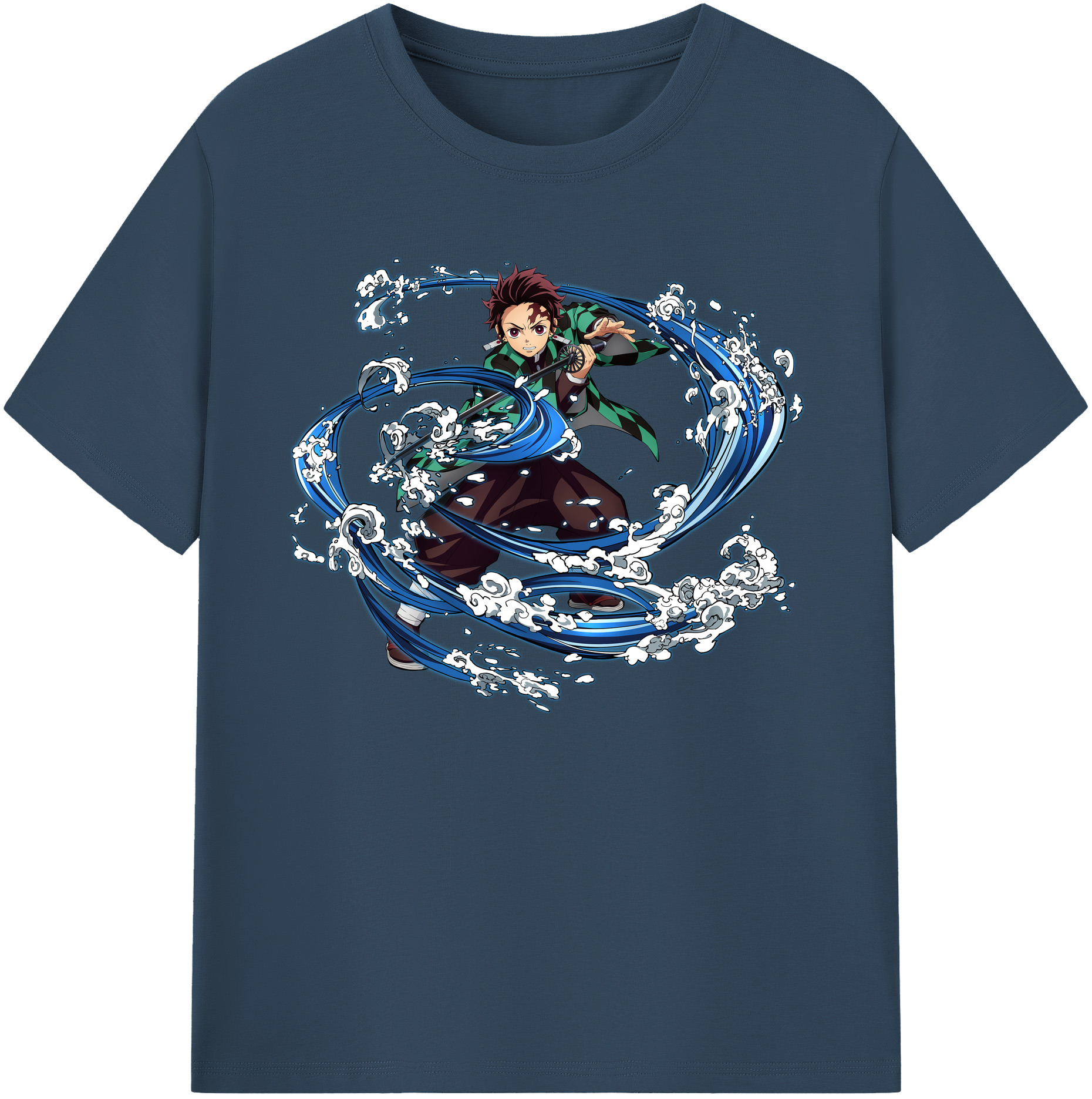 （画像用） 鬼滅の刃 竈門 炭治郎／かまど たんじろう Kamado Tanjirou 綿100％ メンズ半袖Tシャツ｜肌触りやわらか＆通気性