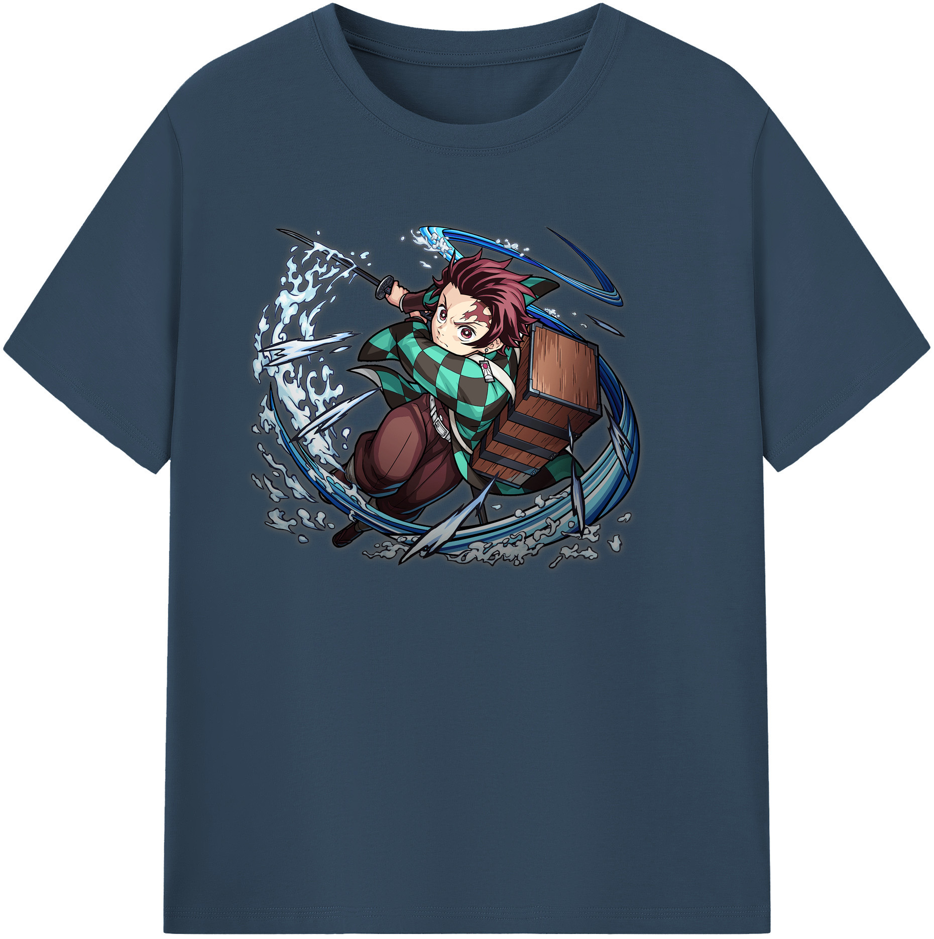 （画像用） 鬼滅の刃 竈門 炭治郎／かまど たんじろう Kamado Tanjirou 綿100％ メンズ半袖Tシャツ｜肌触りやわらか＆通気性