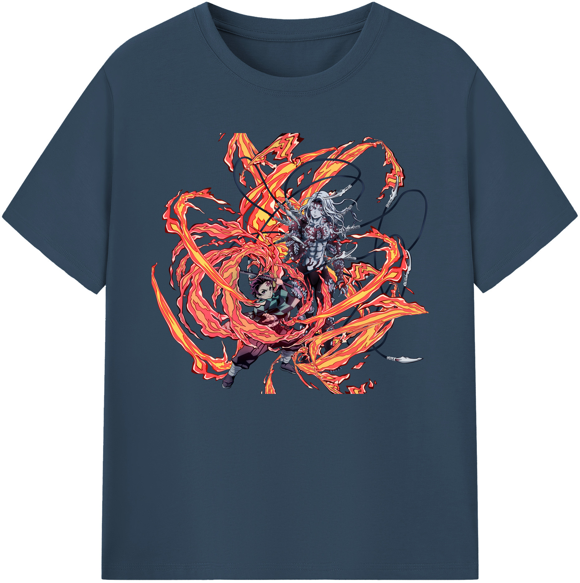 （画像用） 鬼滅の刃 竈門 炭治郎／かまど たんじろう Kamado Tanjirou 綿100％ メンズ半袖Tシャツ｜肌触りやわらか＆通気性