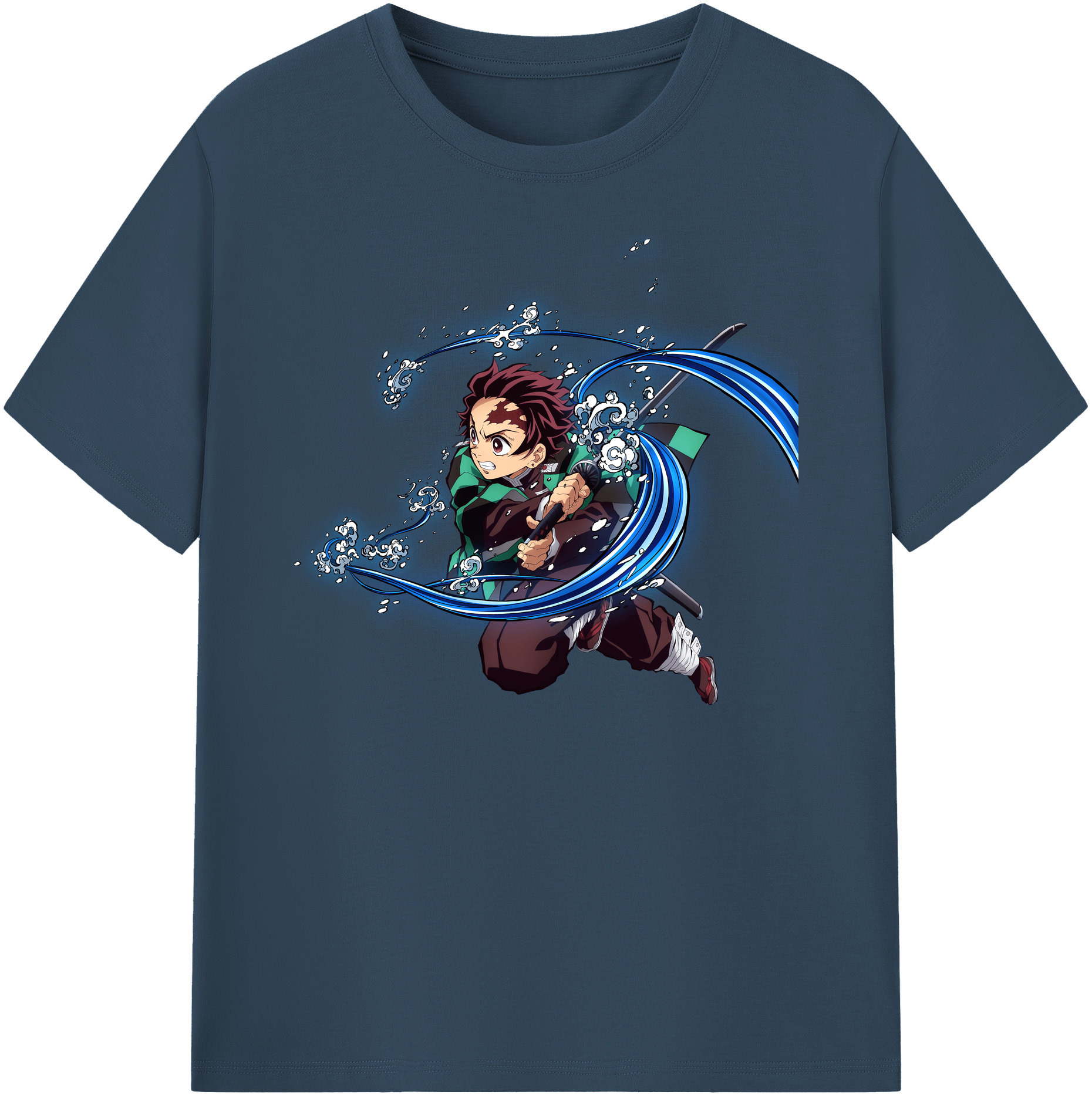 （画像用） 鬼滅の刃 竈門 炭治郎／かまど たんじろう Kamado Tanjirou 綿100％ メンズ半袖Tシャツ｜肌触りやわらか＆通気性