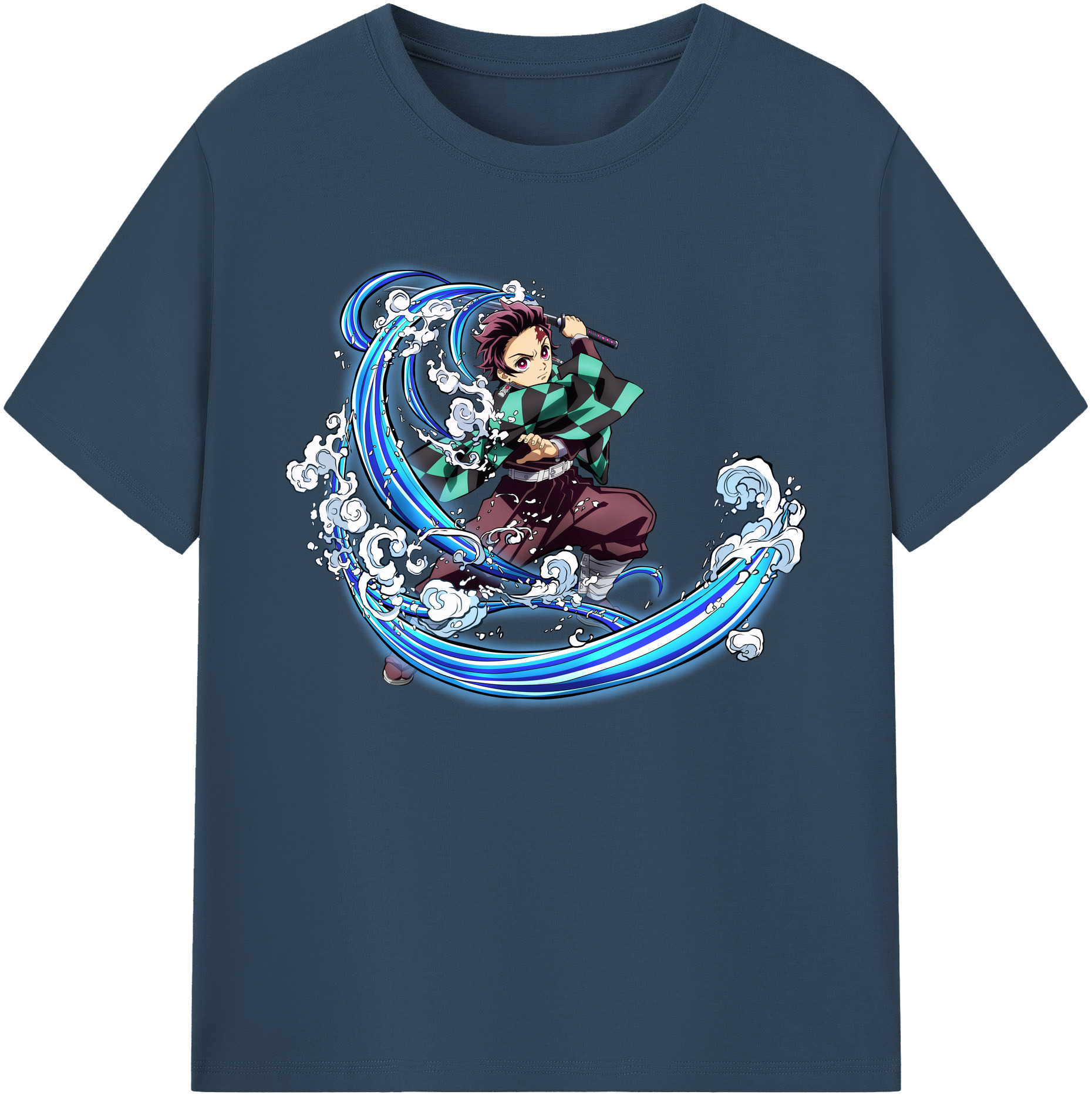 （画像用） 鬼滅の刃 竈門 炭治郎／かまど たんじろう Kamado Tanjirou 綿100％ メンズ半袖Tシャツ｜肌触りやわらか＆通気性