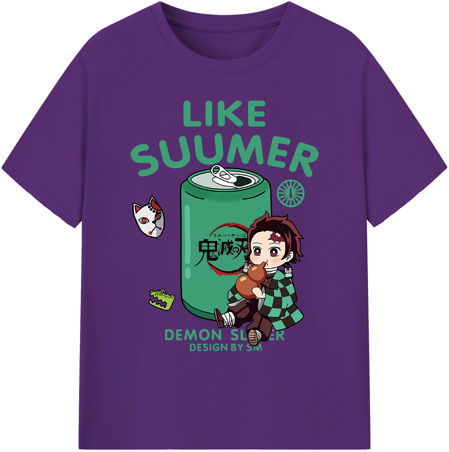 （画像用） 鬼滅の刃 竈門 炭治郎／かまど たんじろう Kamado Tanjirou 綿100％ メンズ半袖Tシャツ｜肌触りやわらか＆通気性