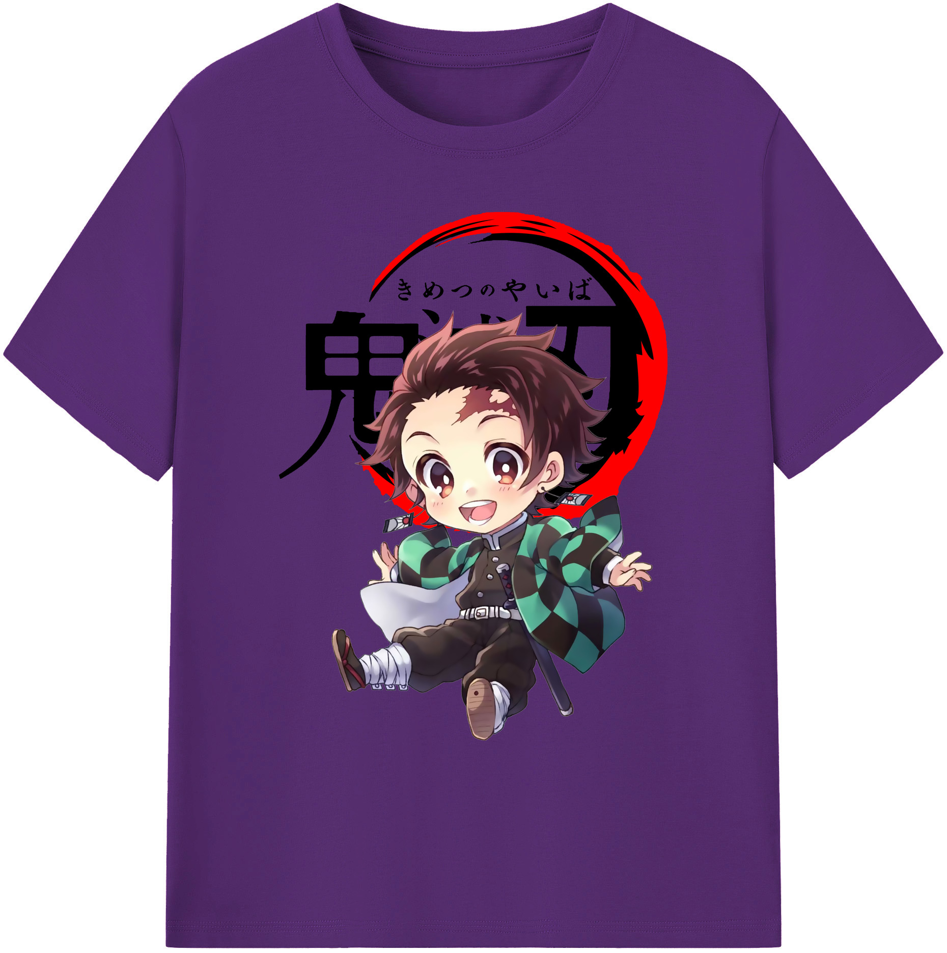 （画像用） 鬼滅の刃 竈門 炭治郎／かまど たんじろう Kamado Tanjirou 綿100％ メンズ半袖Tシャツ｜肌触りやわらか＆通気性