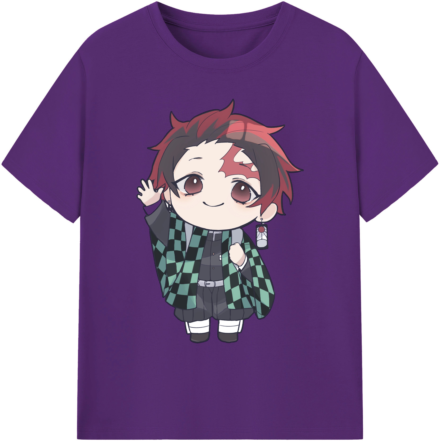 （画像用） 鬼滅の刃 竈門 炭治郎／かまど たんじろう Kamado Tanjirou 綿100％ メンズ半袖Tシャツ｜肌触りやわらか＆通気性