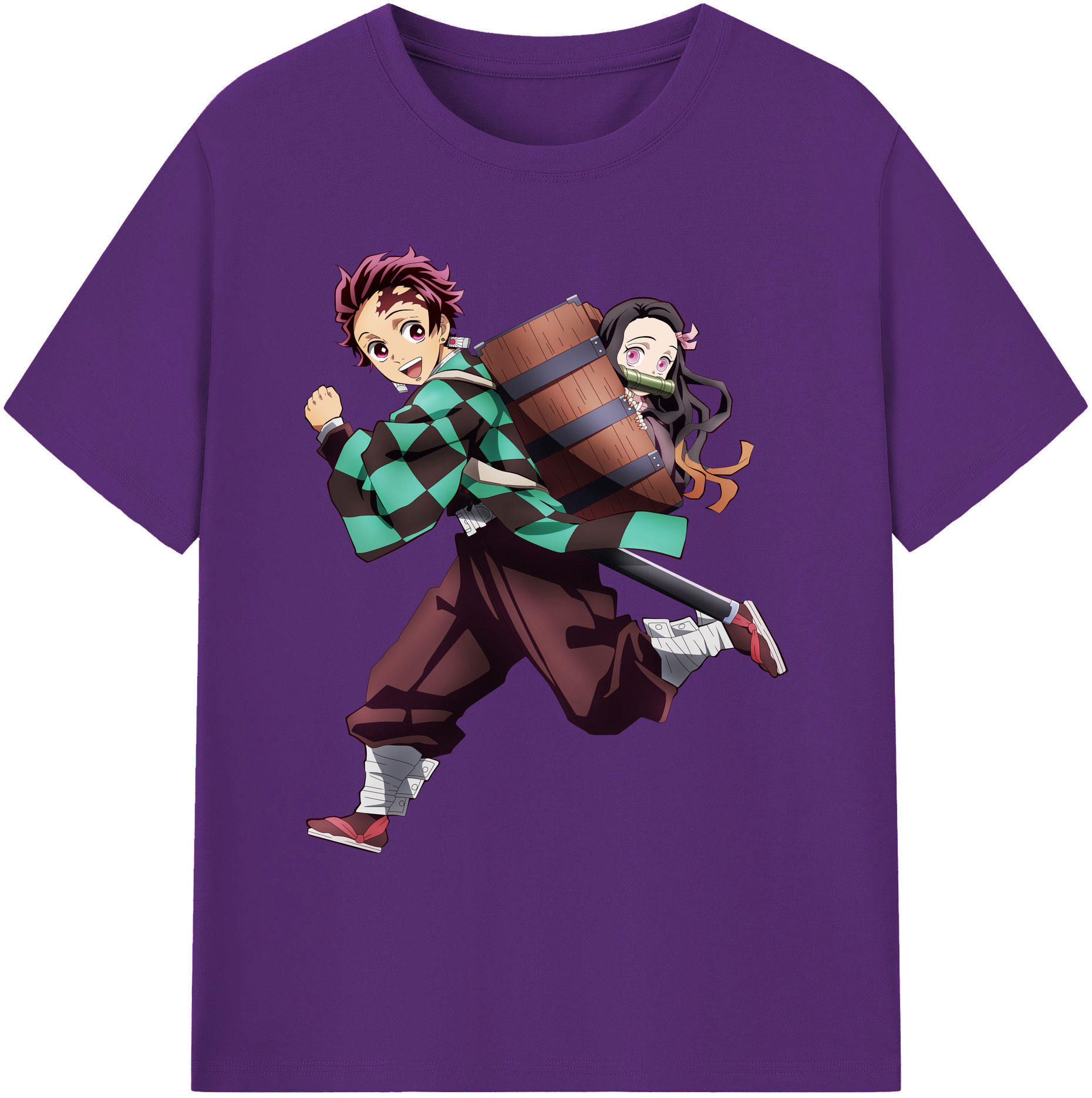 （画像用） 鬼滅の刃 竈門 炭治郎／かまど たんじろう Kamado Tanjirou 綿100％ メンズ半袖Tシャツ｜肌触りやわらか＆通気性