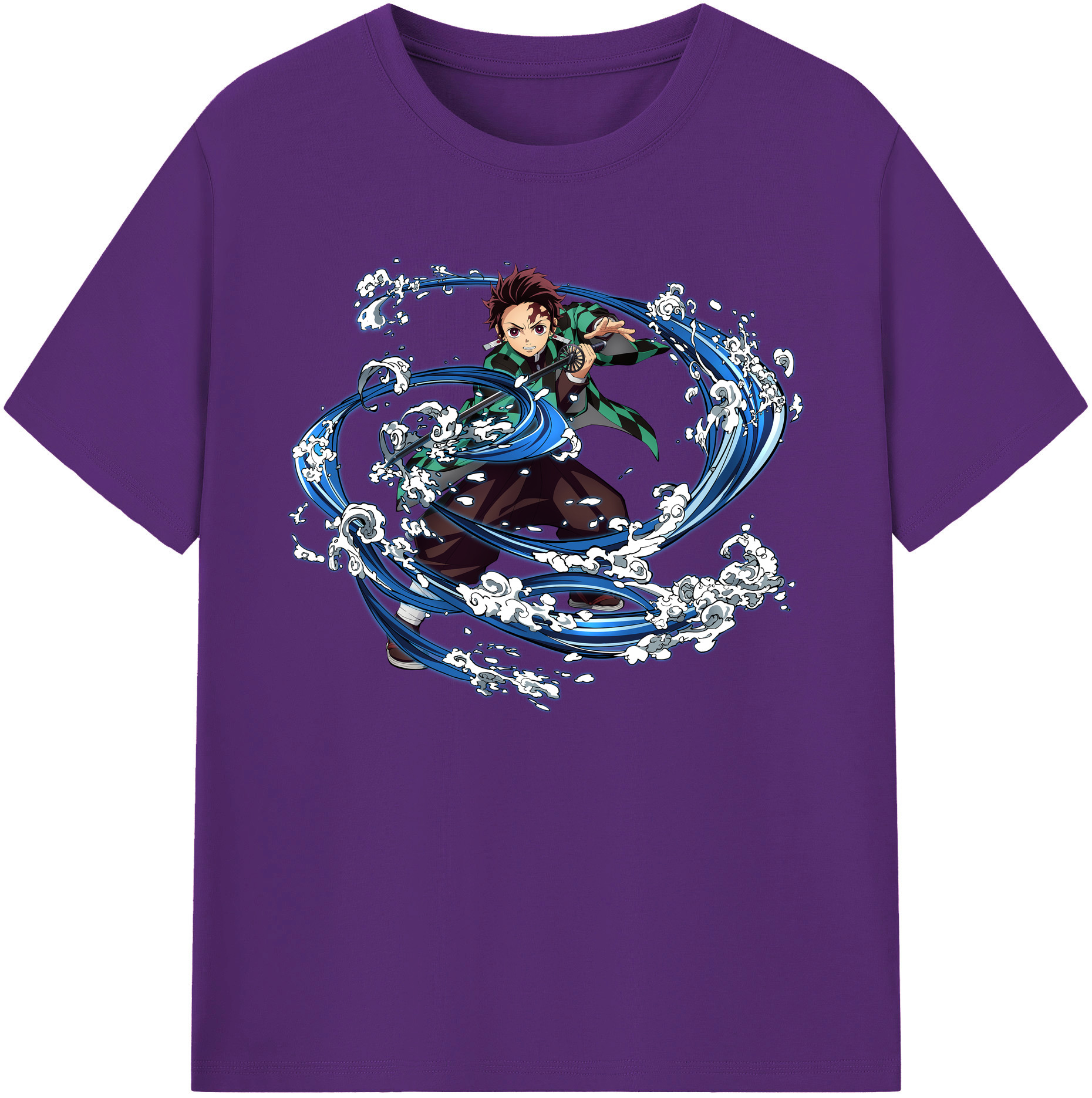 （画像用） 鬼滅の刃 竈門 炭治郎／かまど たんじろう Kamado Tanjirou 綿100％ メンズ半袖Tシャツ｜肌触りやわらか＆通気性