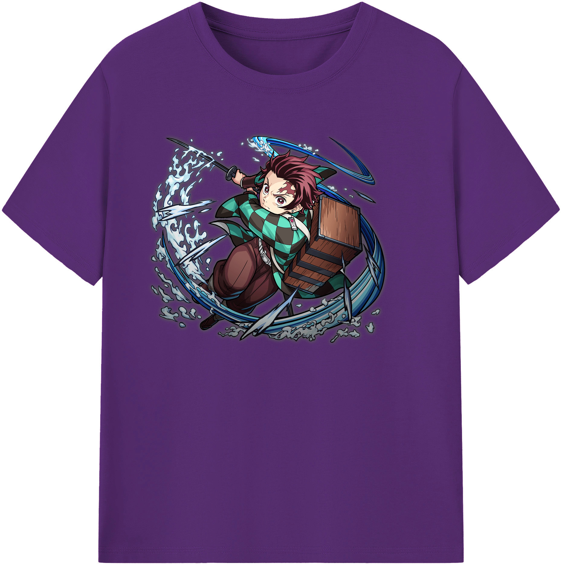（画像用） 鬼滅の刃 竈門 炭治郎／かまど たんじろう Kamado Tanjirou 綿100％ メンズ半袖Tシャツ｜肌触りやわらか＆通気性