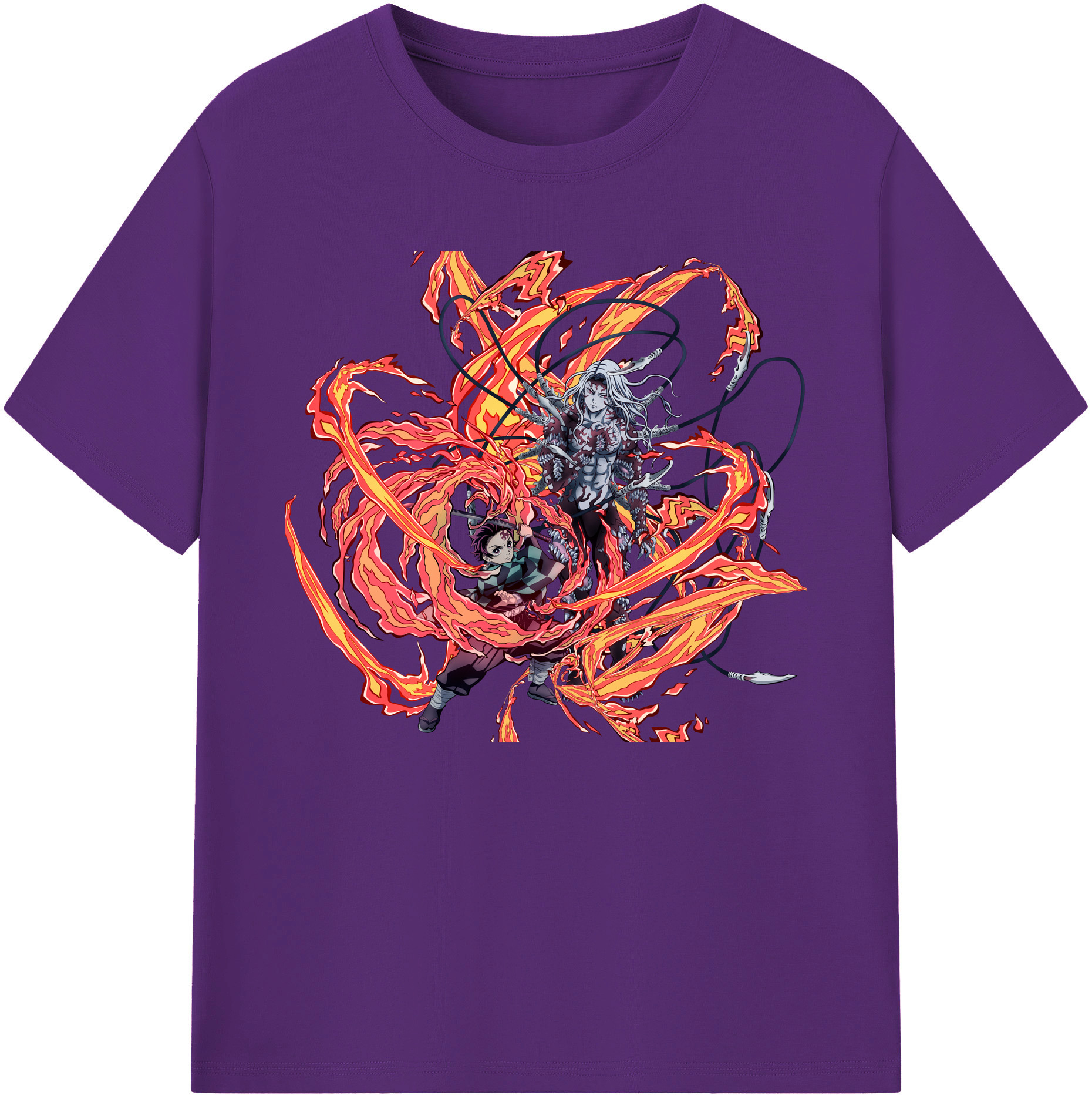 （画像用） 鬼滅の刃 竈門 炭治郎／かまど たんじろう Kamado Tanjirou 綿100％ メンズ半袖Tシャツ｜肌触りやわらか＆通気性