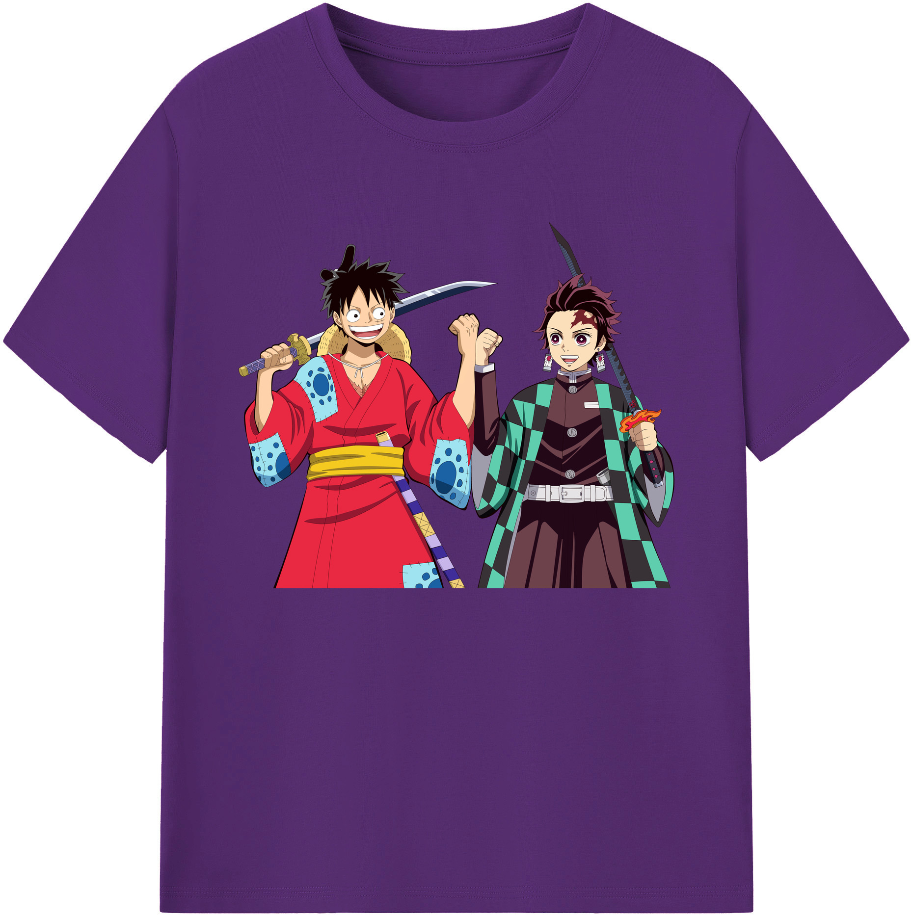 （画像用） 鬼滅の刃 竈門 炭治郎／かまど たんじろう Kamado Tanjirou 綿100％ メンズ半袖Tシャツ｜肌触りやわらか＆通気性