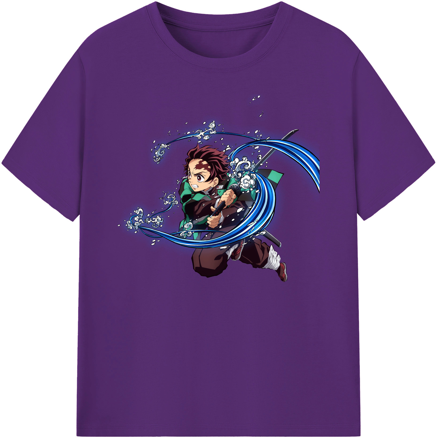 （画像用） 鬼滅の刃 竈門 炭治郎／かまど たんじろう Kamado Tanjirou 綿100％ メンズ半袖Tシャツ｜肌触りやわらか＆通気性