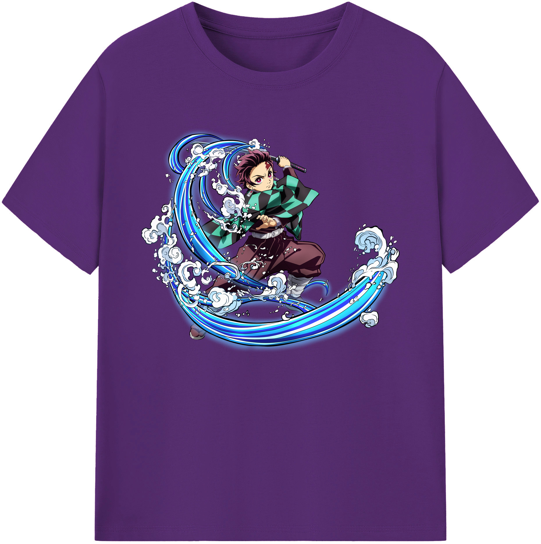 （画像用） 鬼滅の刃 竈門 炭治郎／かまど たんじろう Kamado Tanjirou 綿100％ メンズ半袖Tシャツ｜肌触りやわらか＆通気性