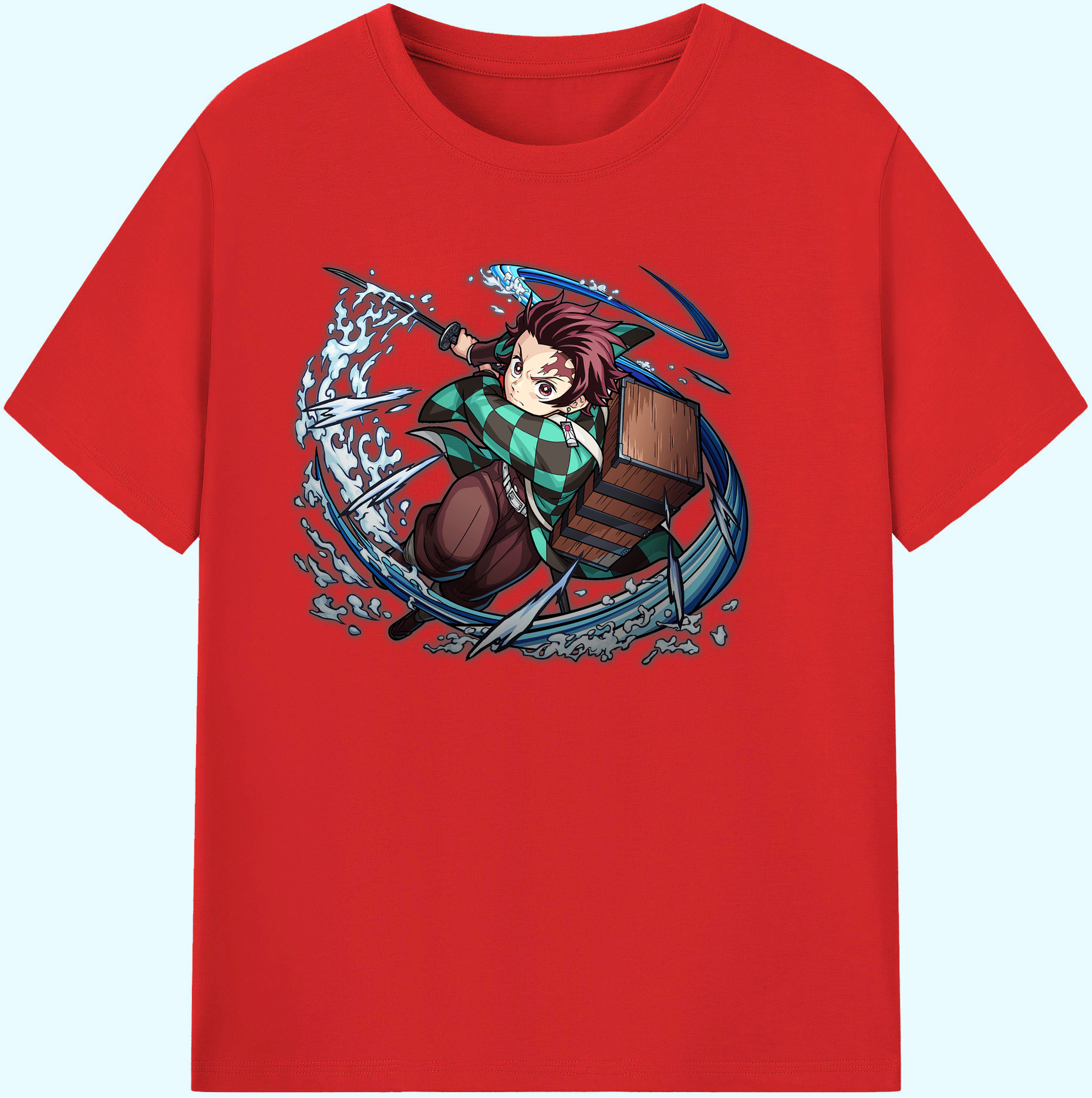 （画像用） 鬼滅の刃 竈門 炭治郎／かまど たんじろう Kamado Tanjirou 綿100％ メンズ半袖Tシャツ｜肌触りやわらか＆通気性