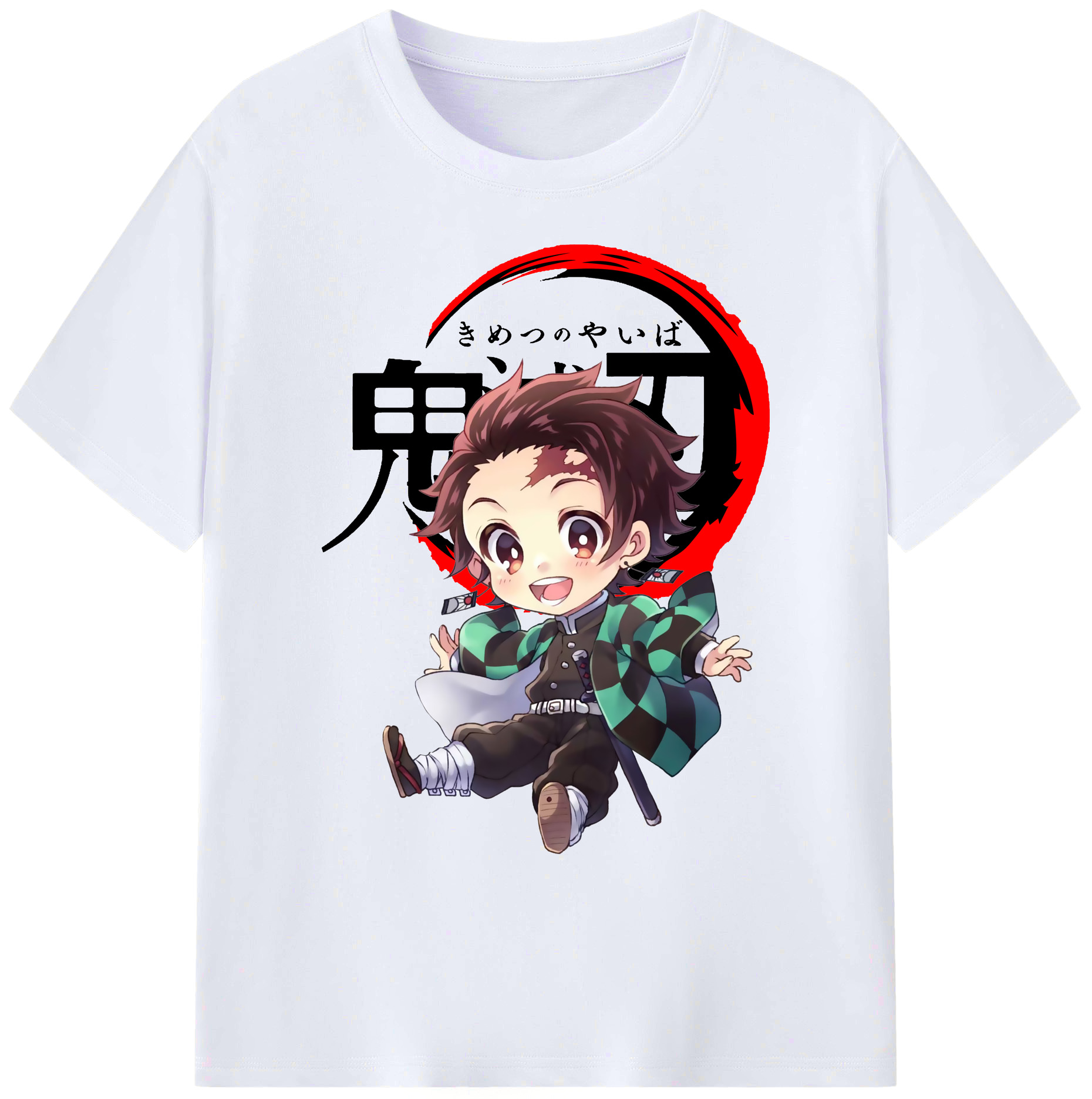 （画像用） 鬼滅の刃 竈門 炭治郎／かまど たんじろう Kamado Tanjirou 綿100％ メンズ半袖Tシャツ｜肌触りやわらか＆通気性