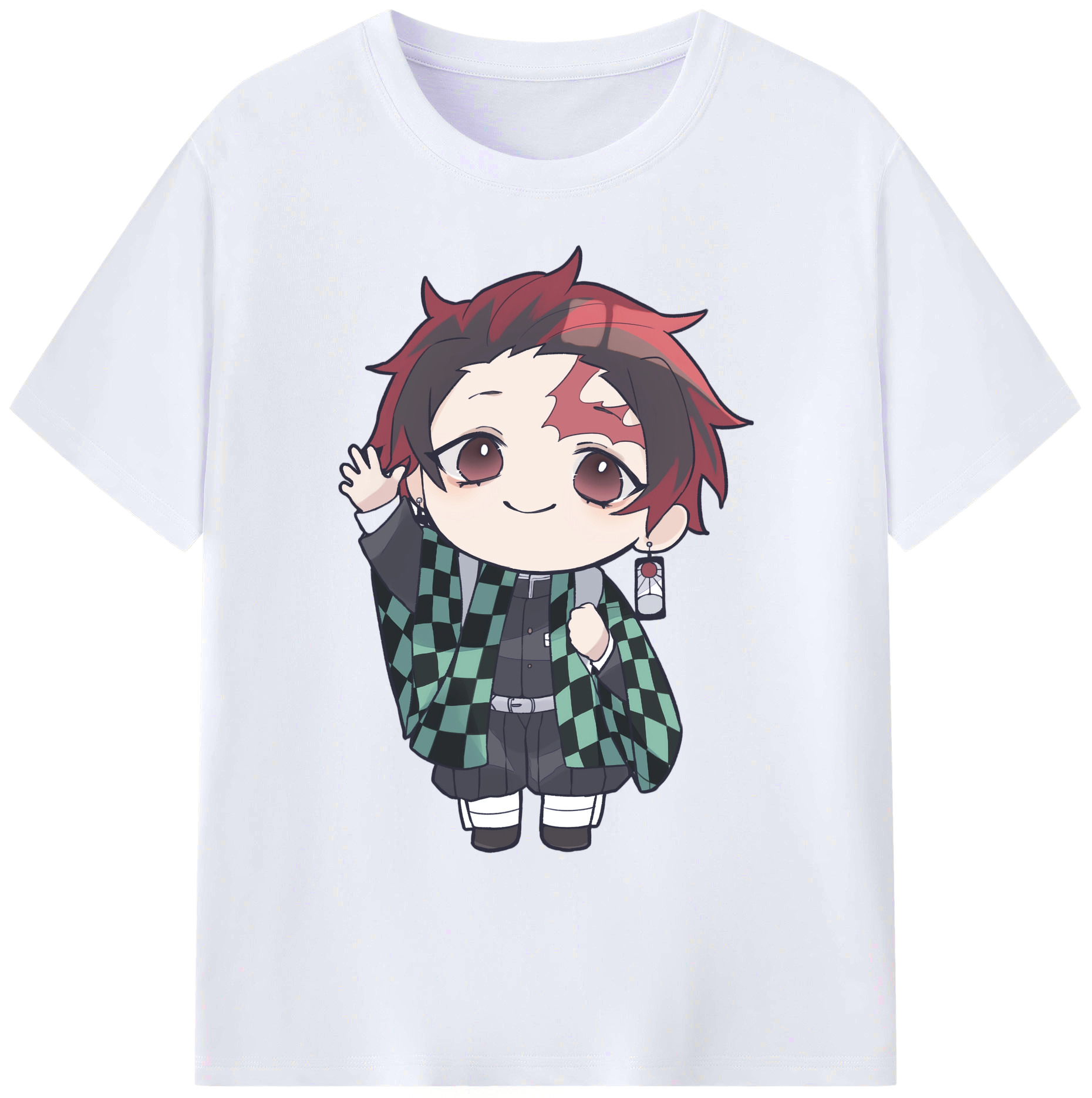 （画像用） 鬼滅の刃 竈門 炭治郎／かまど たんじろう Kamado Tanjirou 綿100％ メンズ半袖Tシャツ｜肌触りやわらか＆通気性