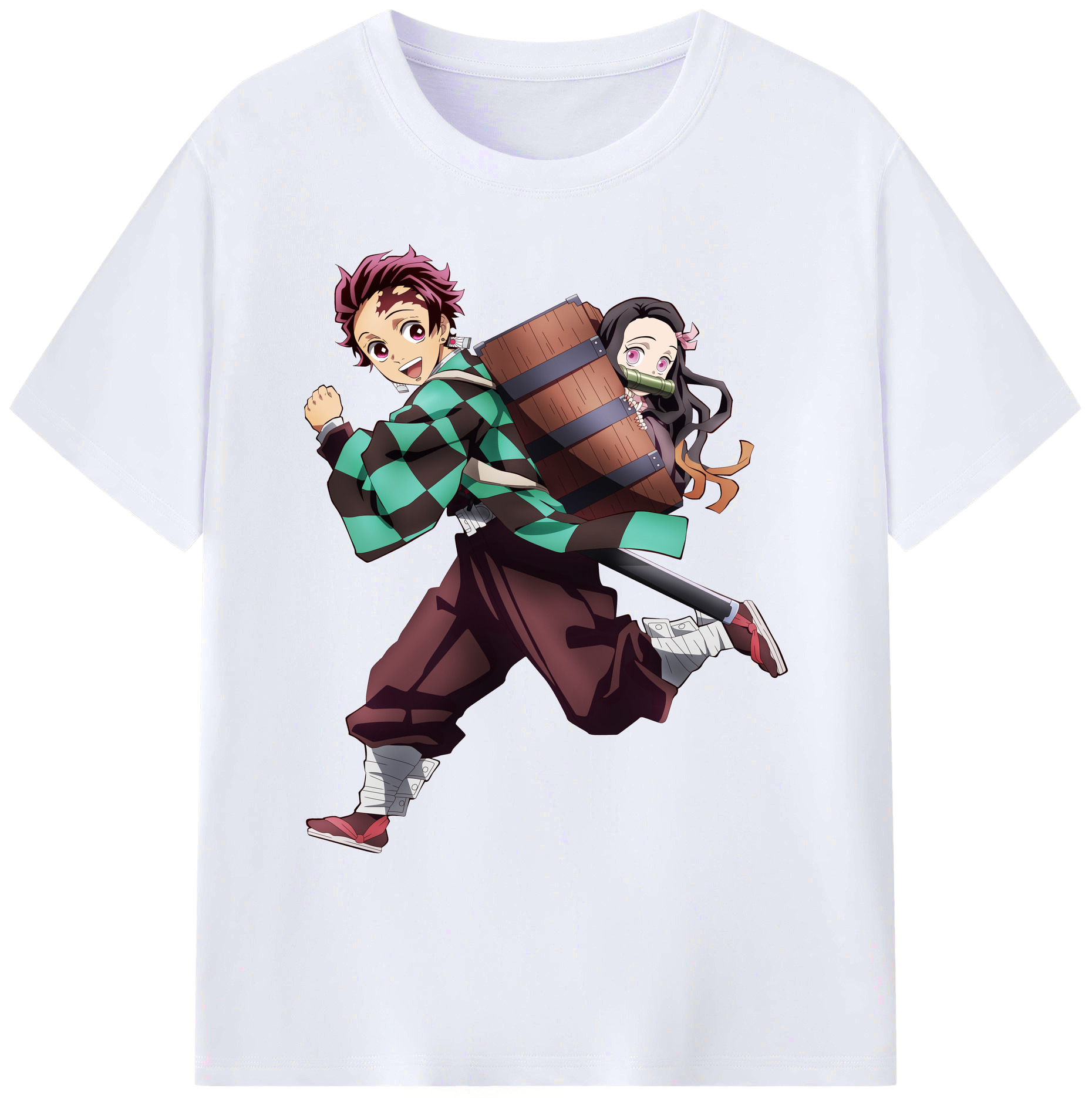 （画像用） 鬼滅の刃 竈門 炭治郎／かまど たんじろう Kamado Tanjirou 綿100％ メンズ半袖Tシャツ｜肌触りやわらか＆通気性