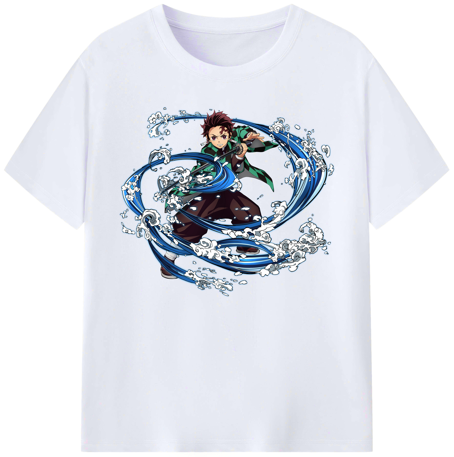 （画像用） 鬼滅の刃 竈門 炭治郎／かまど たんじろう Kamado Tanjirou 綿100％ メンズ半袖Tシャツ｜肌触りやわらか＆通気性