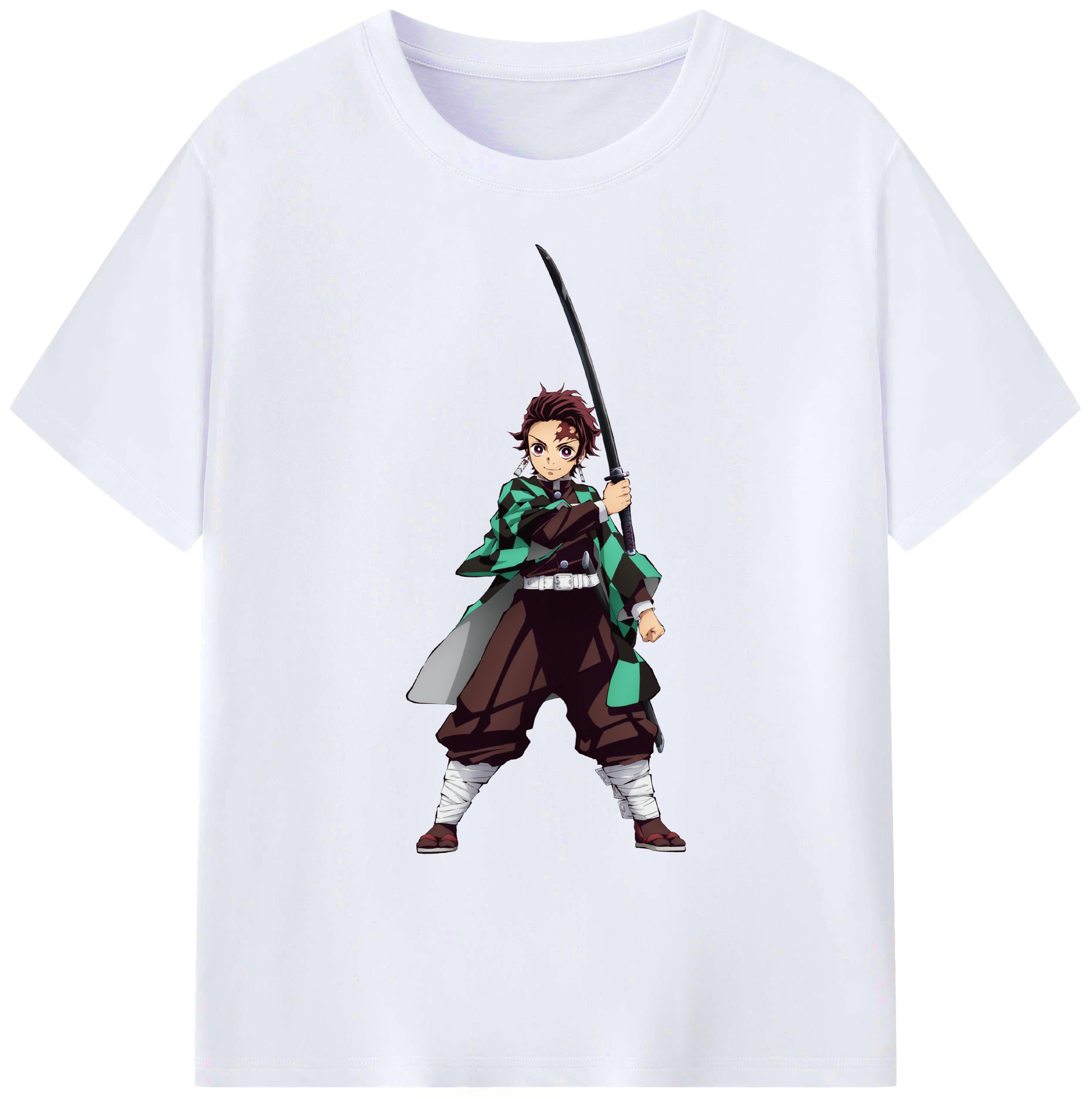 （画像用） 鬼滅の刃 竈門 炭治郎／かまど たんじろう Kamado Tanjirou 綿100％ メンズ半袖Tシャツ｜肌触りやわらか＆通気性