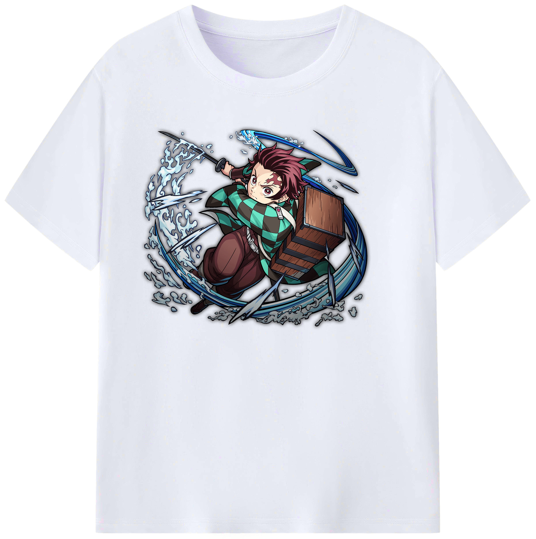 （画像用） 鬼滅の刃 竈門 炭治郎／かまど たんじろう Kamado Tanjirou 綿100％ メンズ半袖Tシャツ｜肌触りやわらか＆通気性