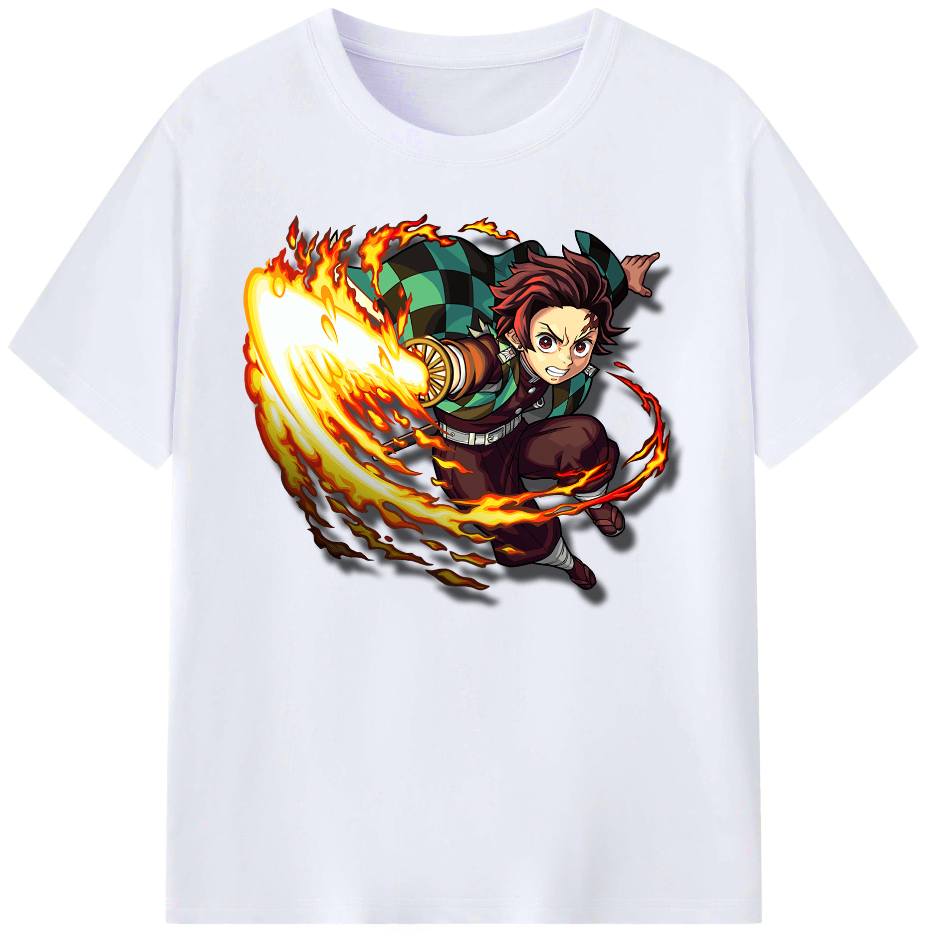 （画像用） 鬼滅の刃 竈門 炭治郎／かまど たんじろう Kamado Tanjirou 綿100％ メンズ半袖Tシャツ｜肌触りやわらか＆通気性