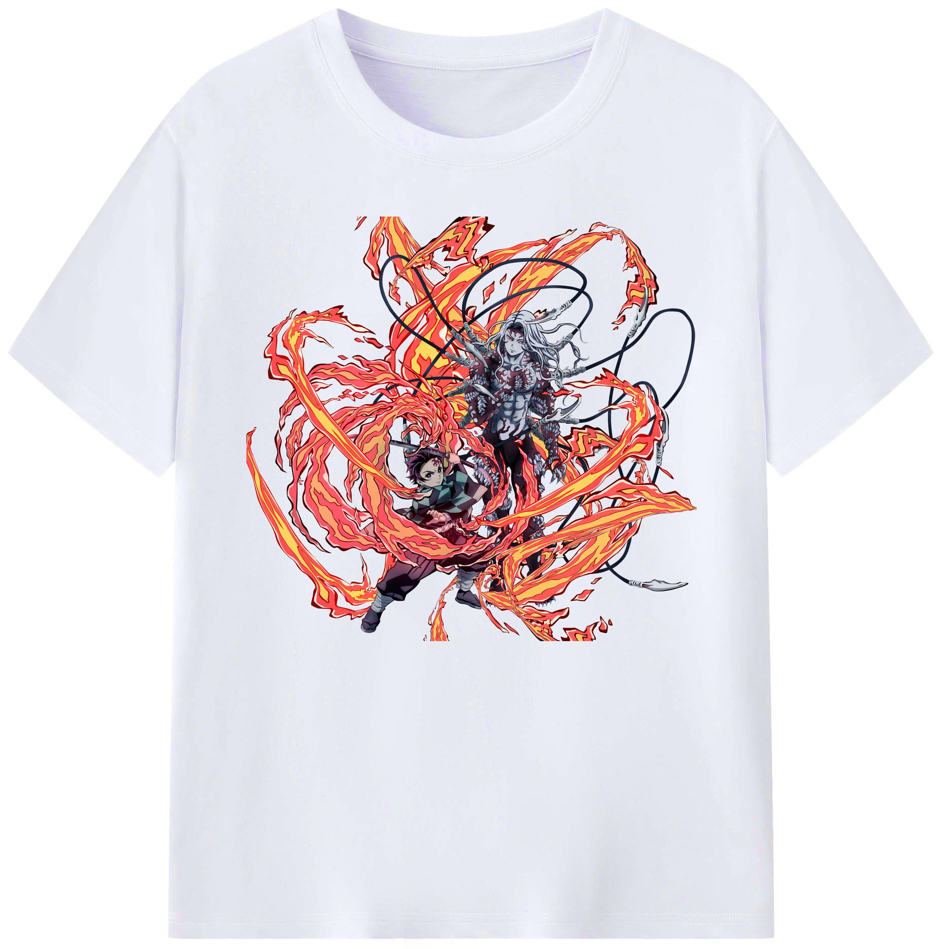 （画像用） 鬼滅の刃 竈門 炭治郎／かまど たんじろう Kamado Tanjirou 綿100％ メンズ半袖Tシャツ｜肌触りやわらか＆通気性