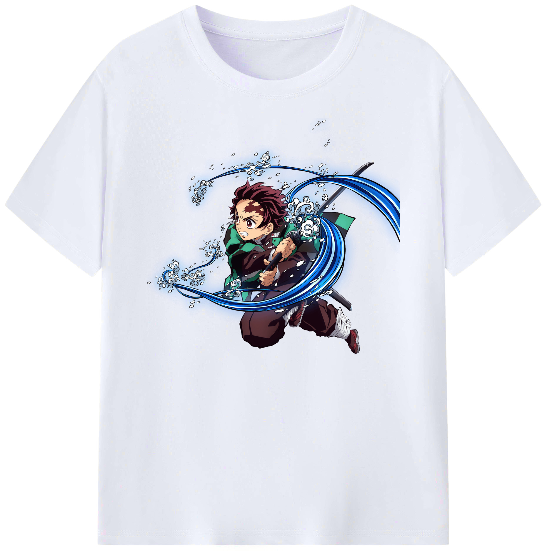 （画像用） 鬼滅の刃 竈門 炭治郎／かまど たんじろう Kamado Tanjirou 綿100％ メンズ半袖Tシャツ｜肌触りやわらか＆通気性