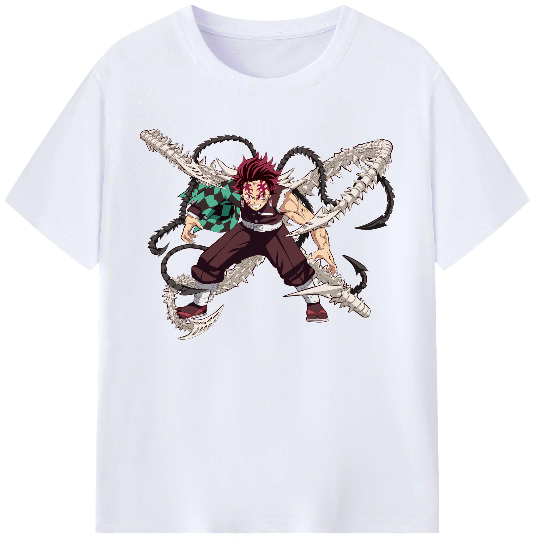 （画像用） 鬼滅の刃 竈門 炭治郎／かまど たんじろう Kamado Tanjirou 綿100％ メンズ半袖Tシャツ｜肌触りやわらか＆通気性