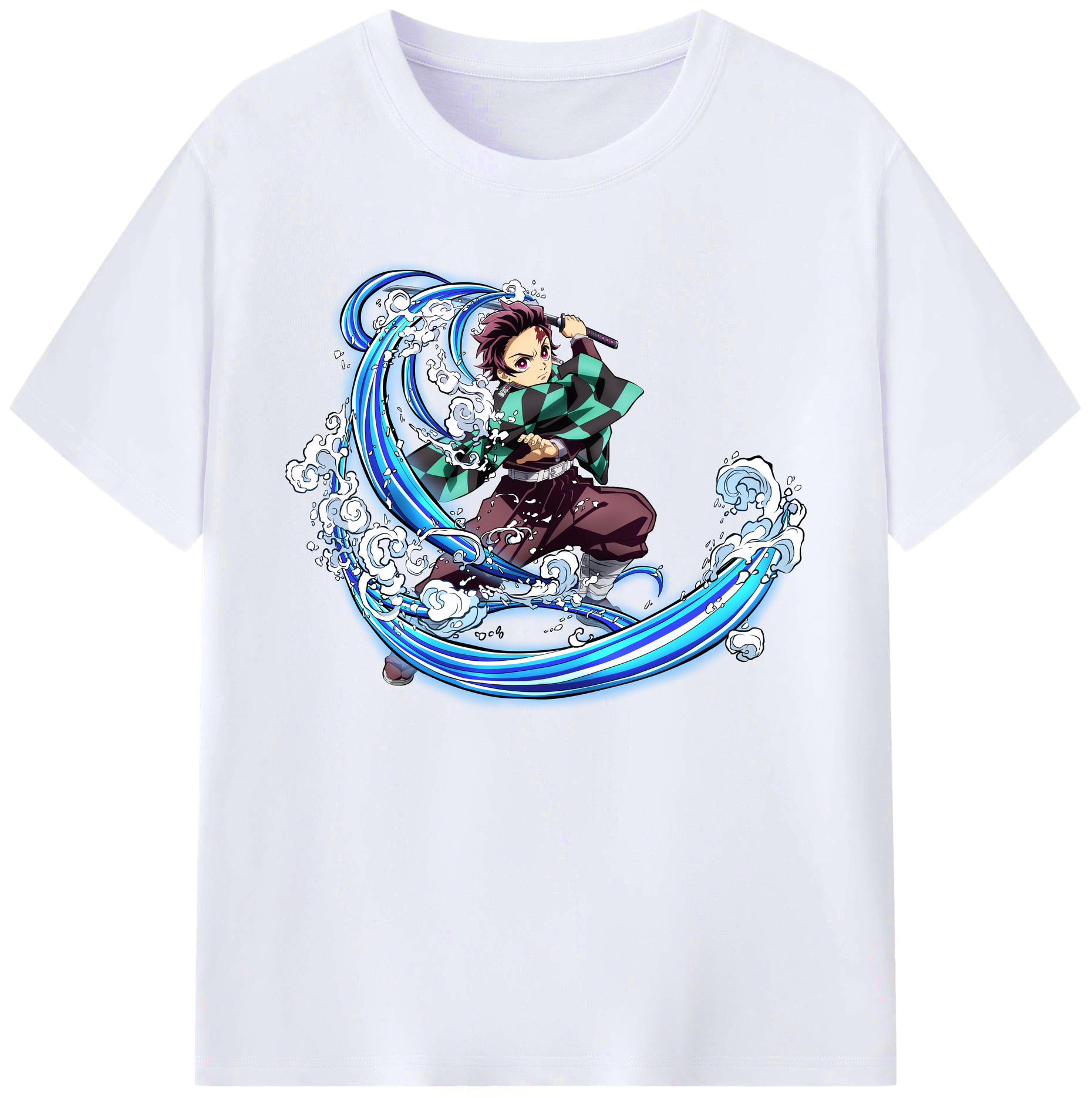 （画像用） 鬼滅の刃 竈門 炭治郎／かまど たんじろう Kamado Tanjirou 綿100％ メンズ半袖Tシャツ｜肌触りやわらか＆通気性