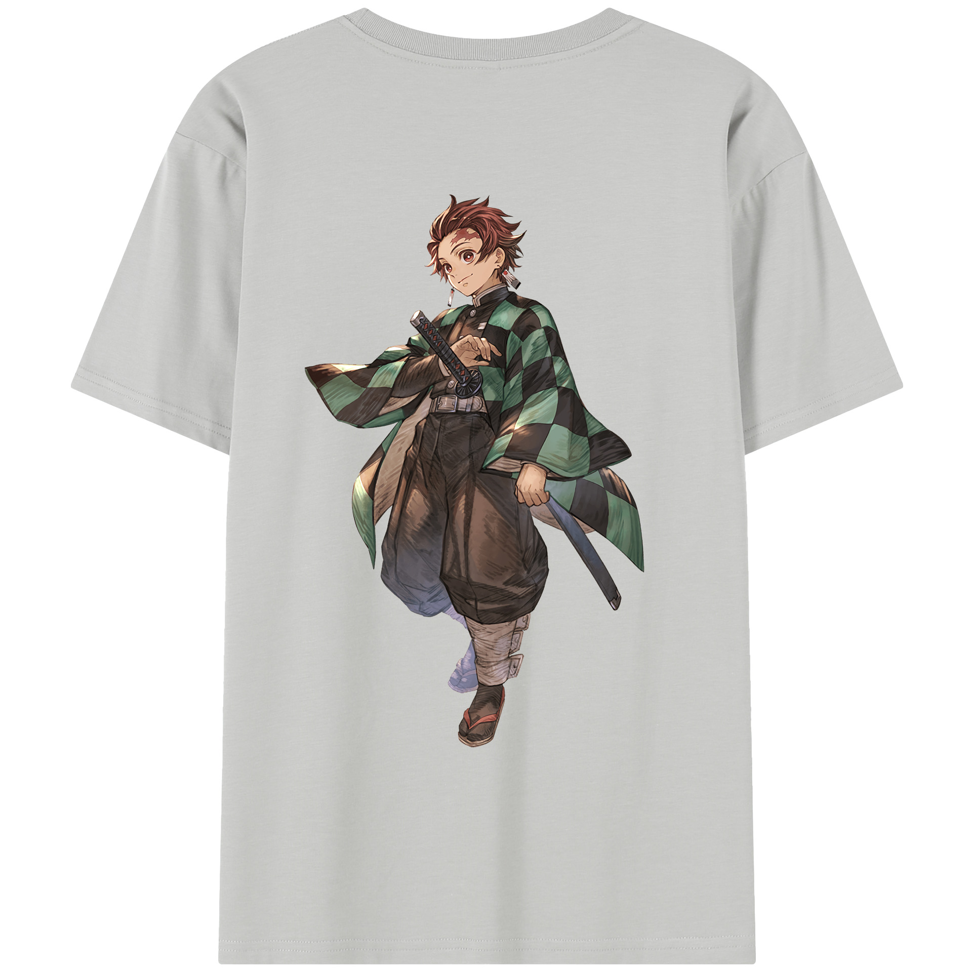 （画像用） 鬼滅の刃 竈門 炭治郎／かまど たんじろう Kamado Tanjirou レディース半袖Tシャツ(バックプリント)