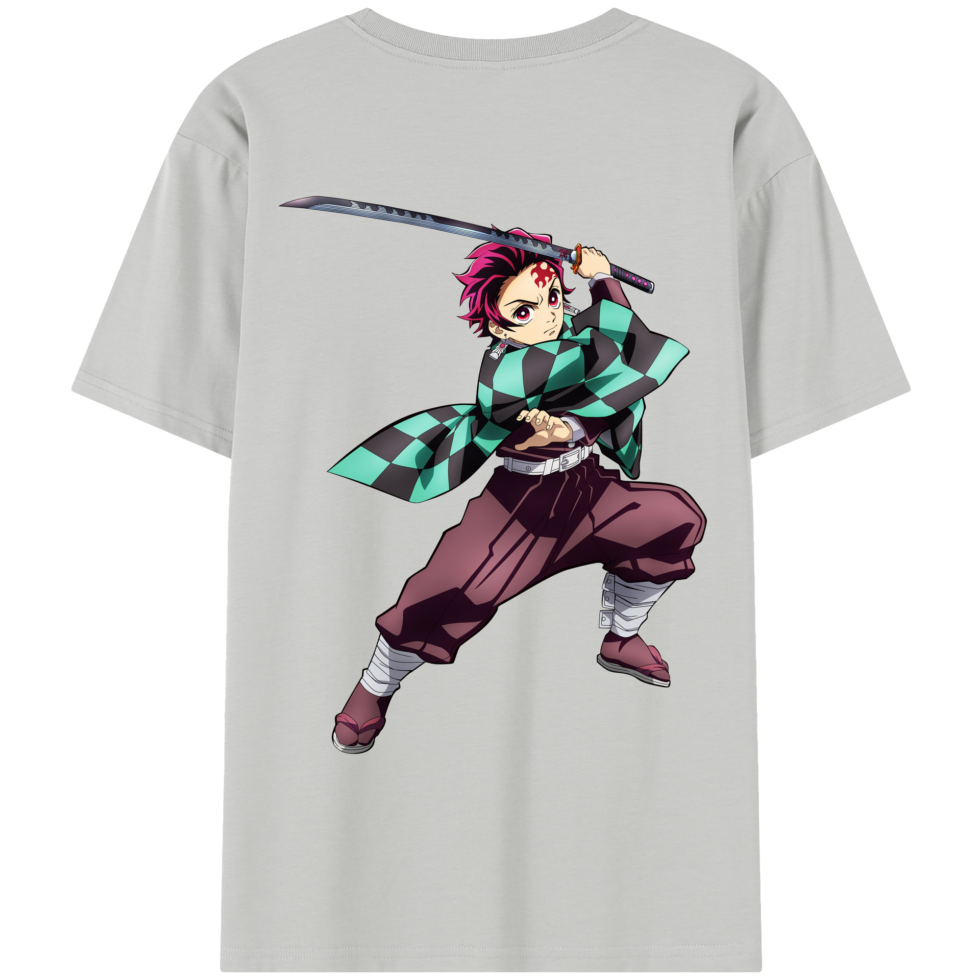 （画像用） 鬼滅の刃 竈門 炭治郎／かまど たんじろう Kamado Tanjirou レディース半袖Tシャツ(バックプリント)