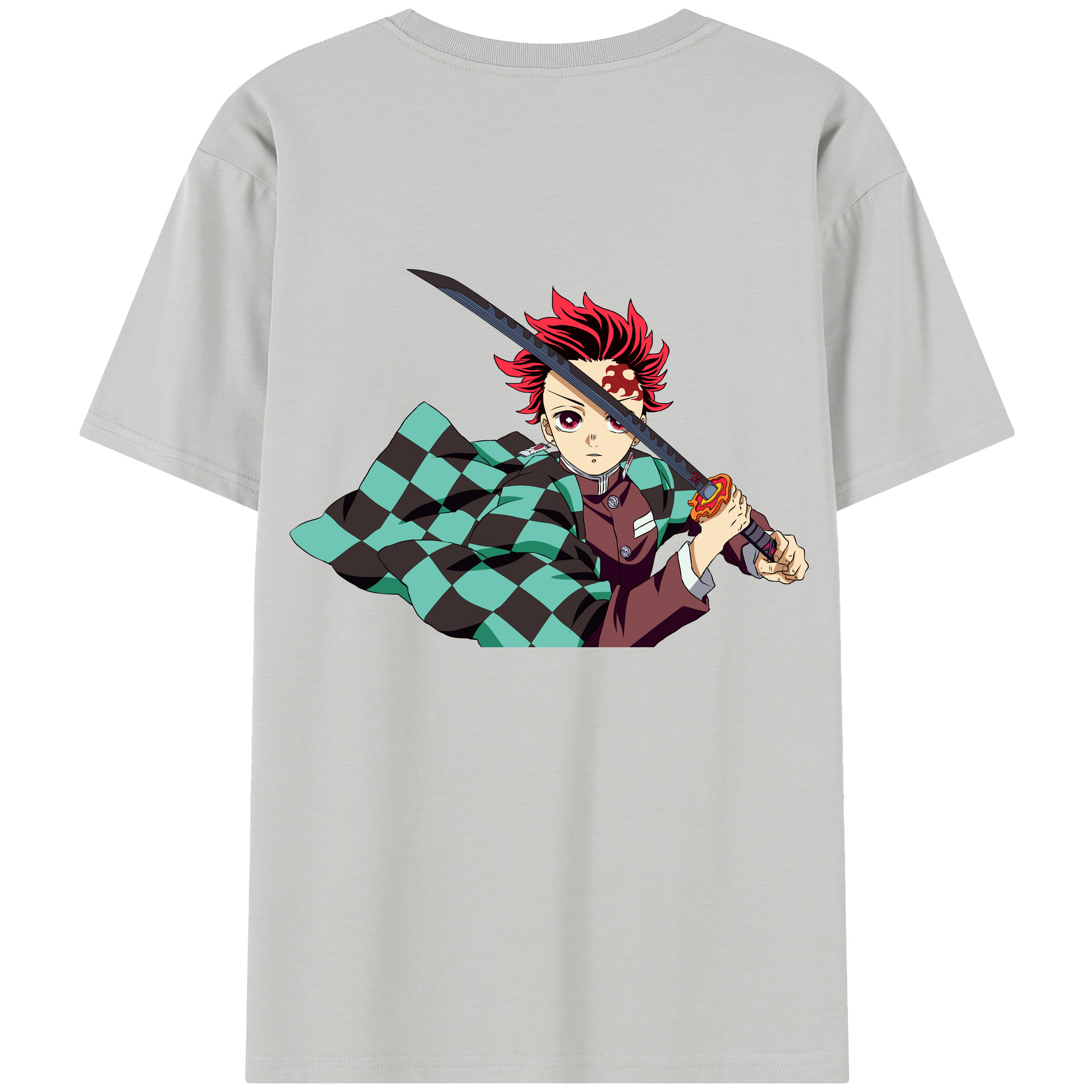 （画像用） 鬼滅の刃 竈門 炭治郎／かまど たんじろう Kamado Tanjirou レディース半袖Tシャツ(バックプリント)