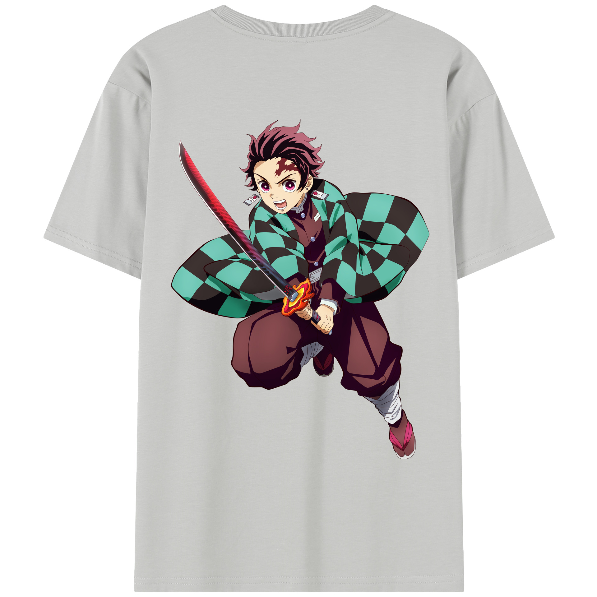 （画像用） 鬼滅の刃 竈門 炭治郎／かまど たんじろう Kamado Tanjirou レディース半袖Tシャツ(バックプリント)