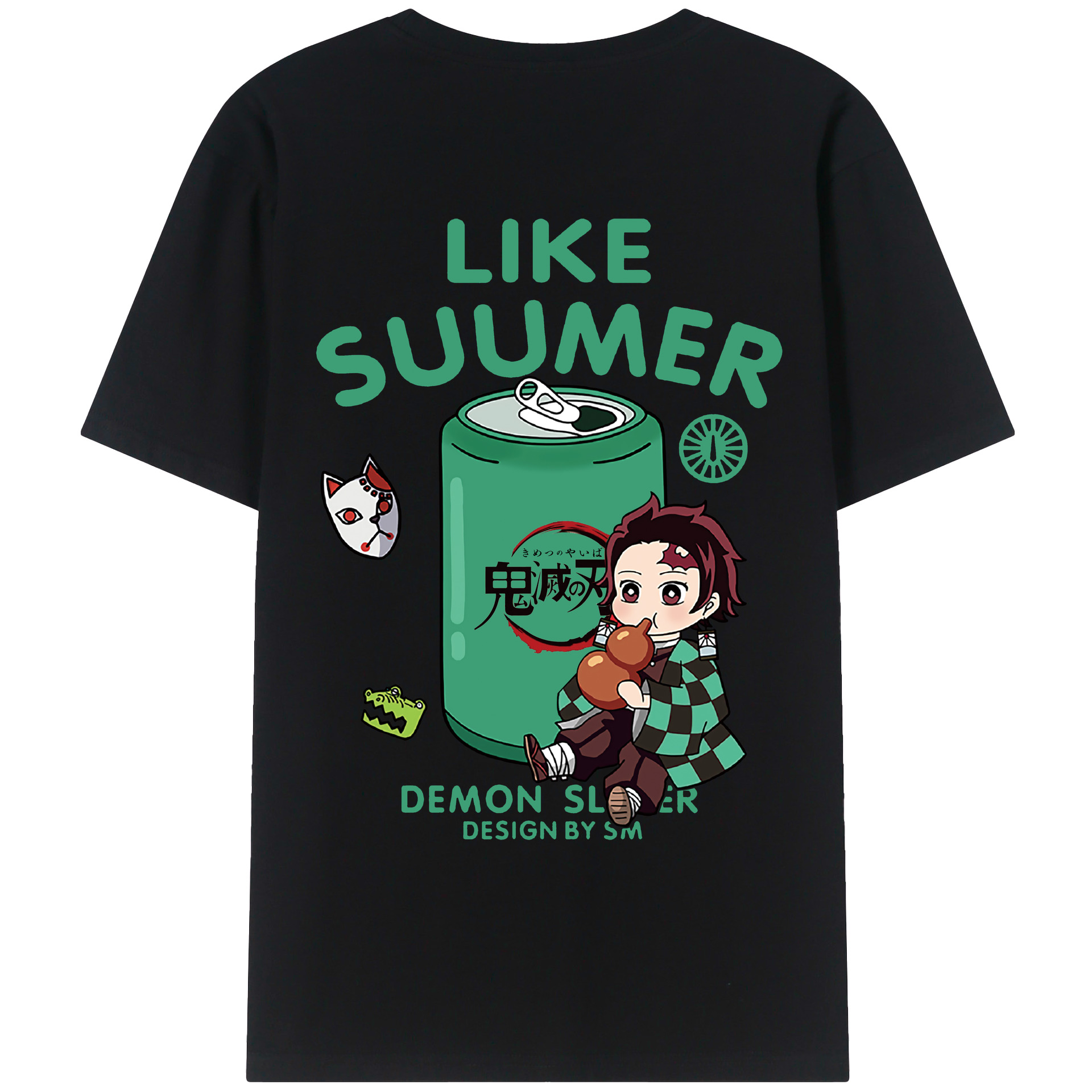（画像用） 鬼滅の刃 竈門 炭治郎／かまど たんじろう Kamado Tanjirou レディース半袖Tシャツ(バックプリント)