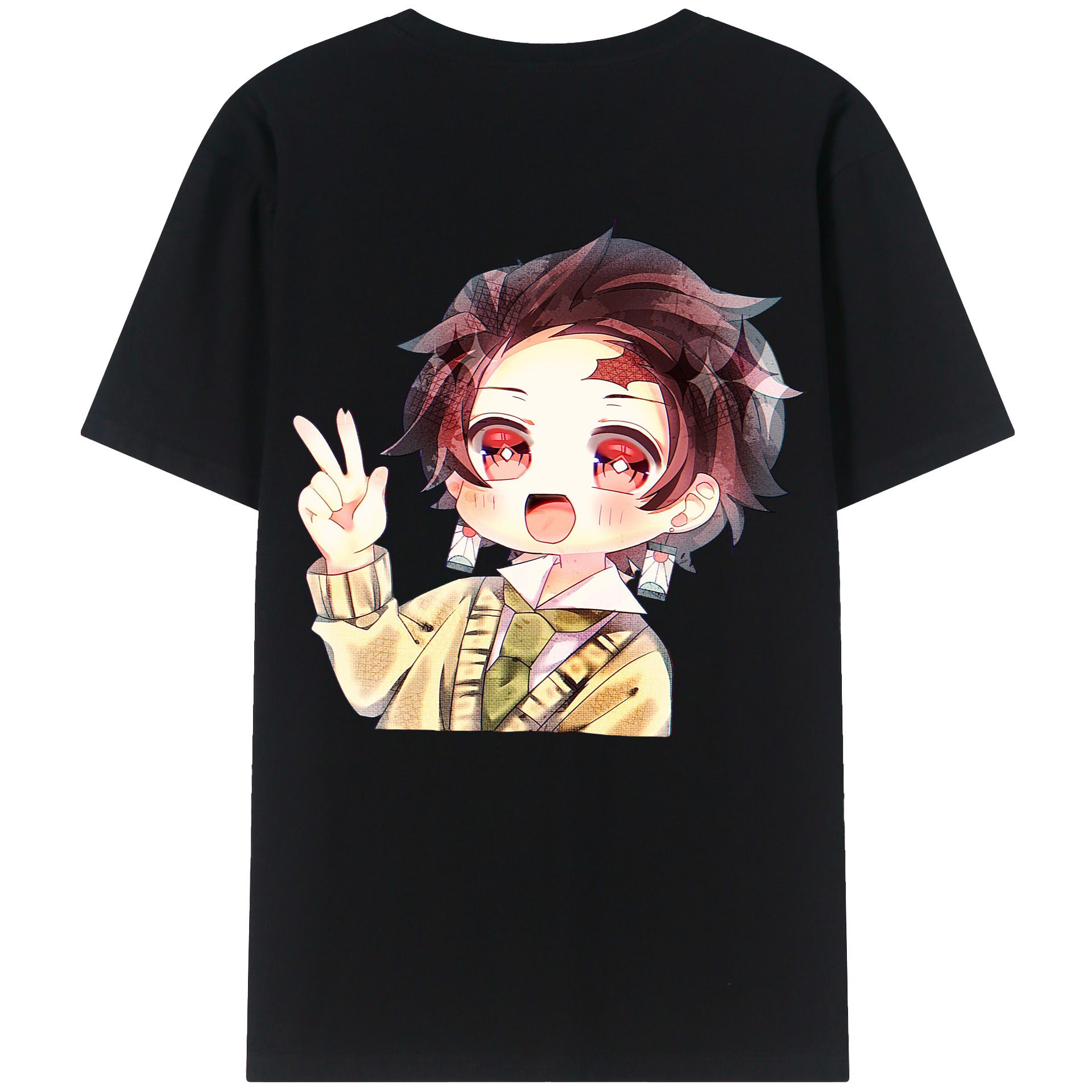 （画像用） 鬼滅の刃 竈門 炭治郎／かまど たんじろう Kamado Tanjirou レディース半袖Tシャツ(バックプリント)