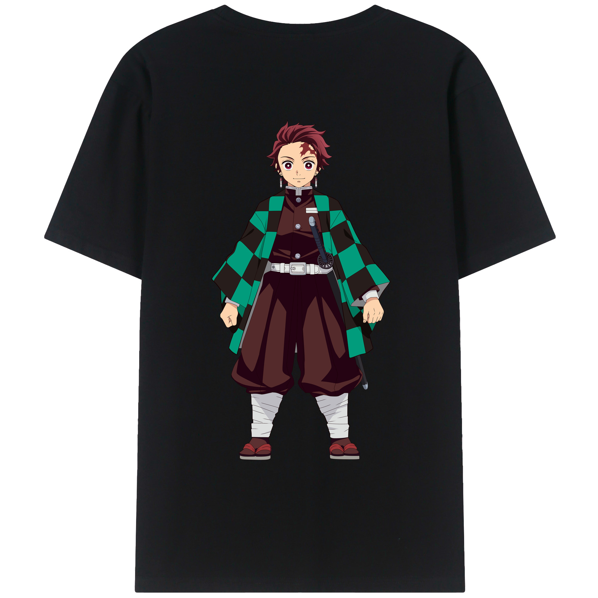（画像用） 鬼滅の刃 竈門 炭治郎／かまど たんじろう Kamado Tanjirou レディース半袖Tシャツ(バックプリント)