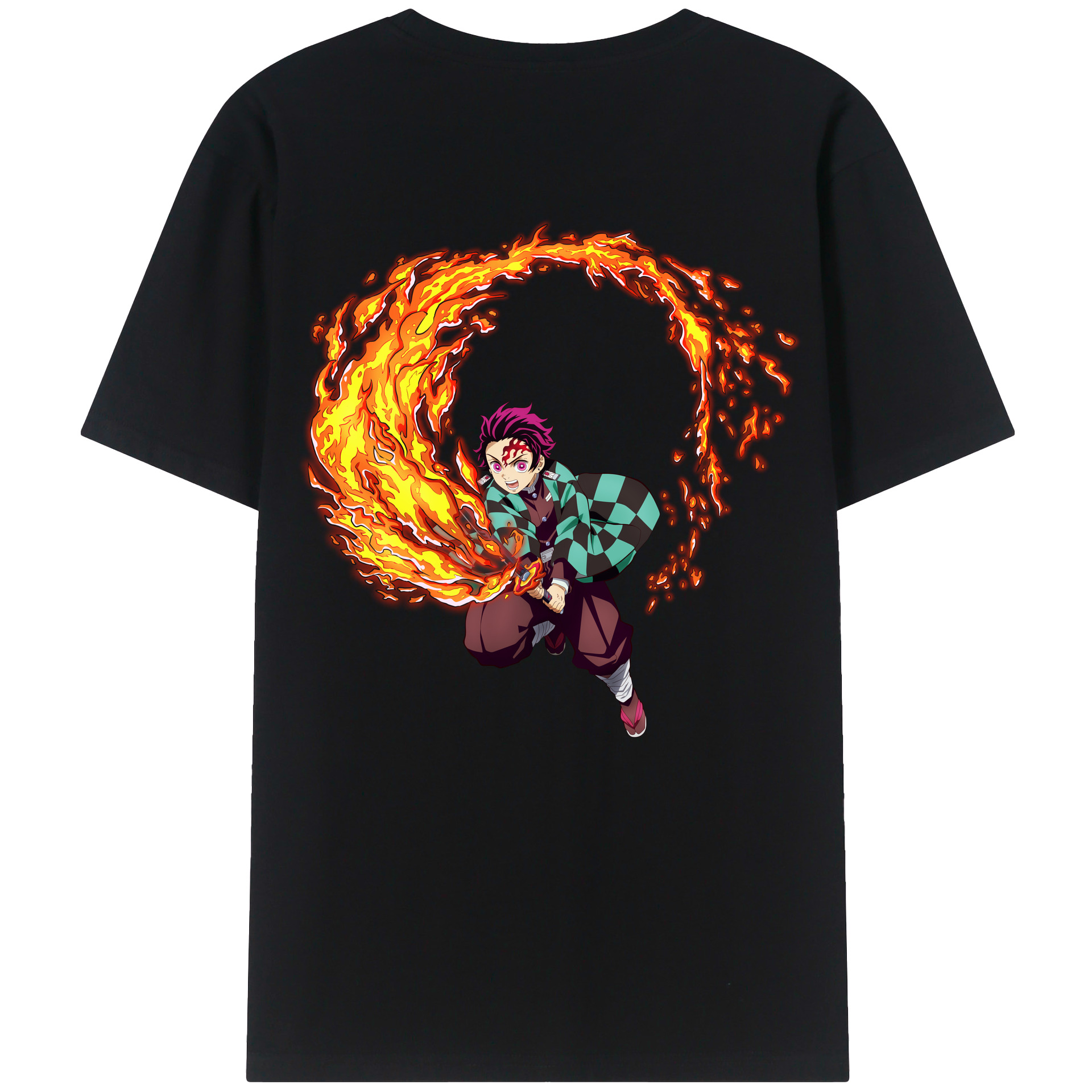 （画像用） 鬼滅の刃 竈門 炭治郎／かまど たんじろう Kamado Tanjirou レディース半袖Tシャツ(バックプリント)