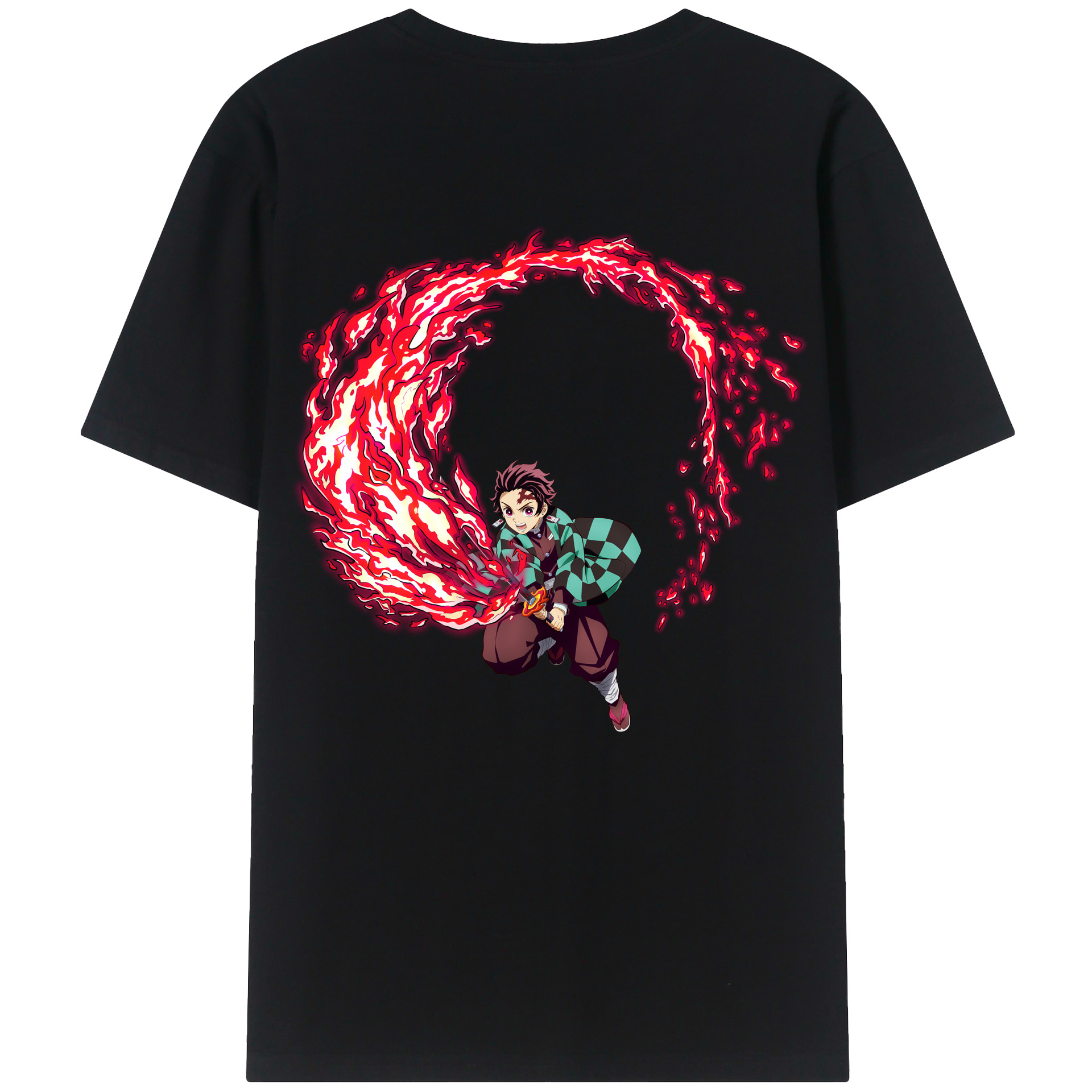 （画像用） 鬼滅の刃 竈門 炭治郎／かまど たんじろう Kamado Tanjirou レディース半袖Tシャツ(バックプリント)