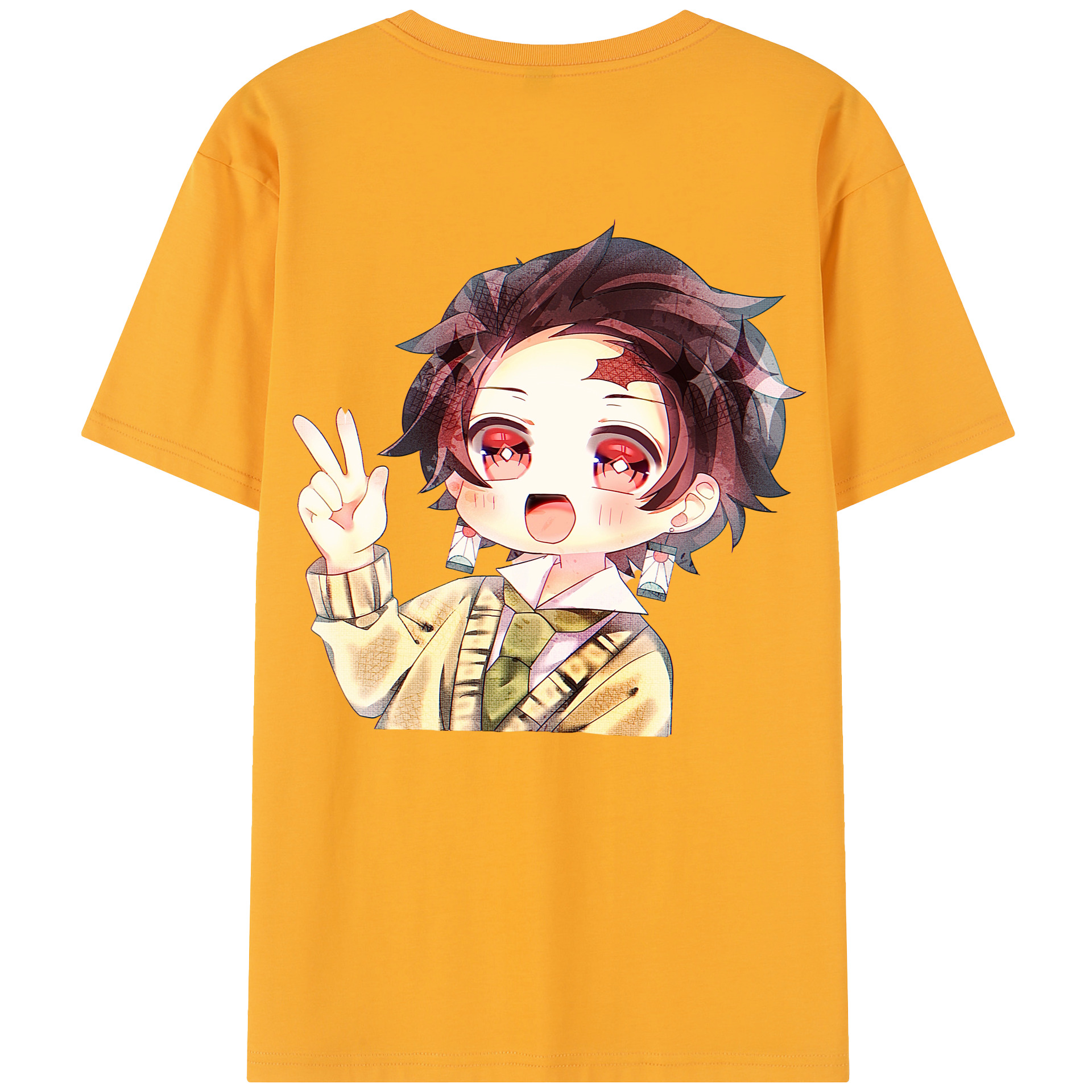 （画像用） 鬼滅の刃 竈門 炭治郎／かまど たんじろう Kamado Tanjirou レディース半袖Tシャツ(バックプリント)