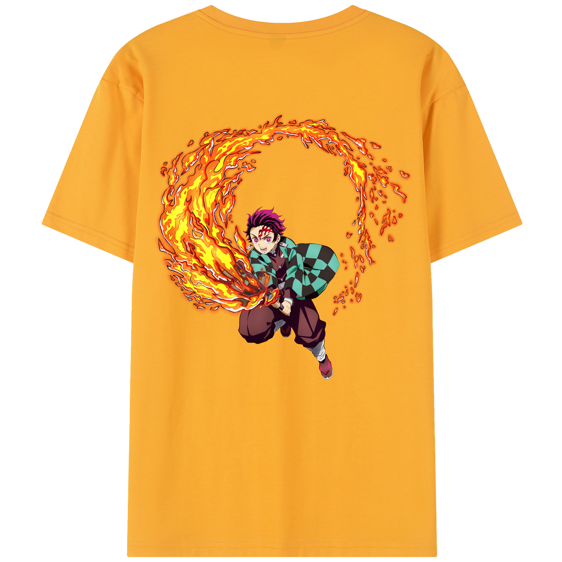 （画像用） 鬼滅の刃 竈門 炭治郎／かまど たんじろう Kamado Tanjirou レディース半袖Tシャツ(バックプリント)