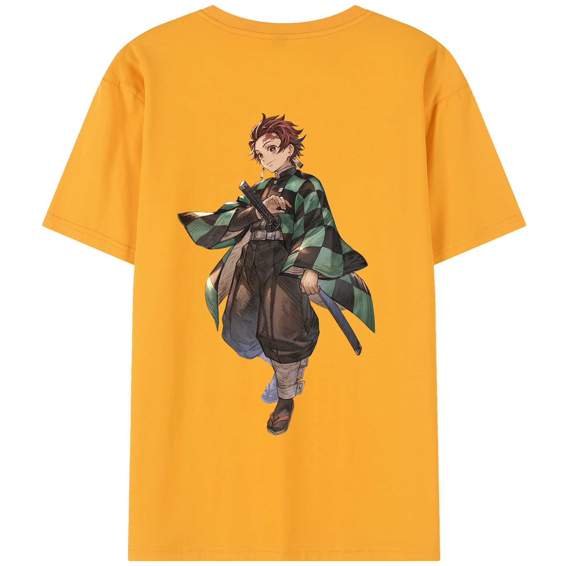 （画像用） 鬼滅の刃 竈門 炭治郎／かまど たんじろう Kamado Tanjirou レディース半袖Tシャツ(バックプリント)