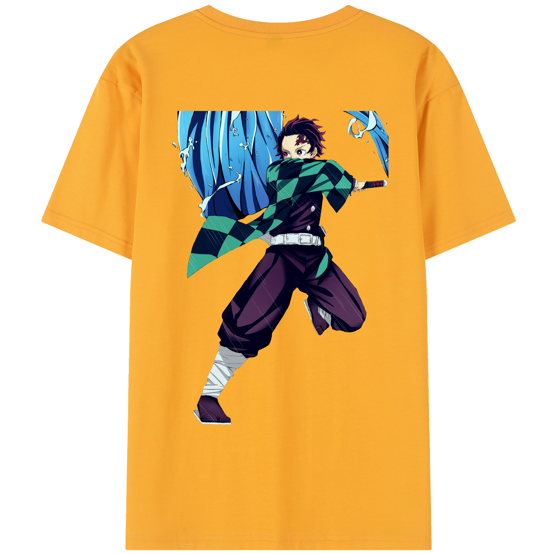 （画像用） 鬼滅の刃 竈門 炭治郎／かまど たんじろう Kamado Tanjirou レディース半袖Tシャツ(バックプリント)