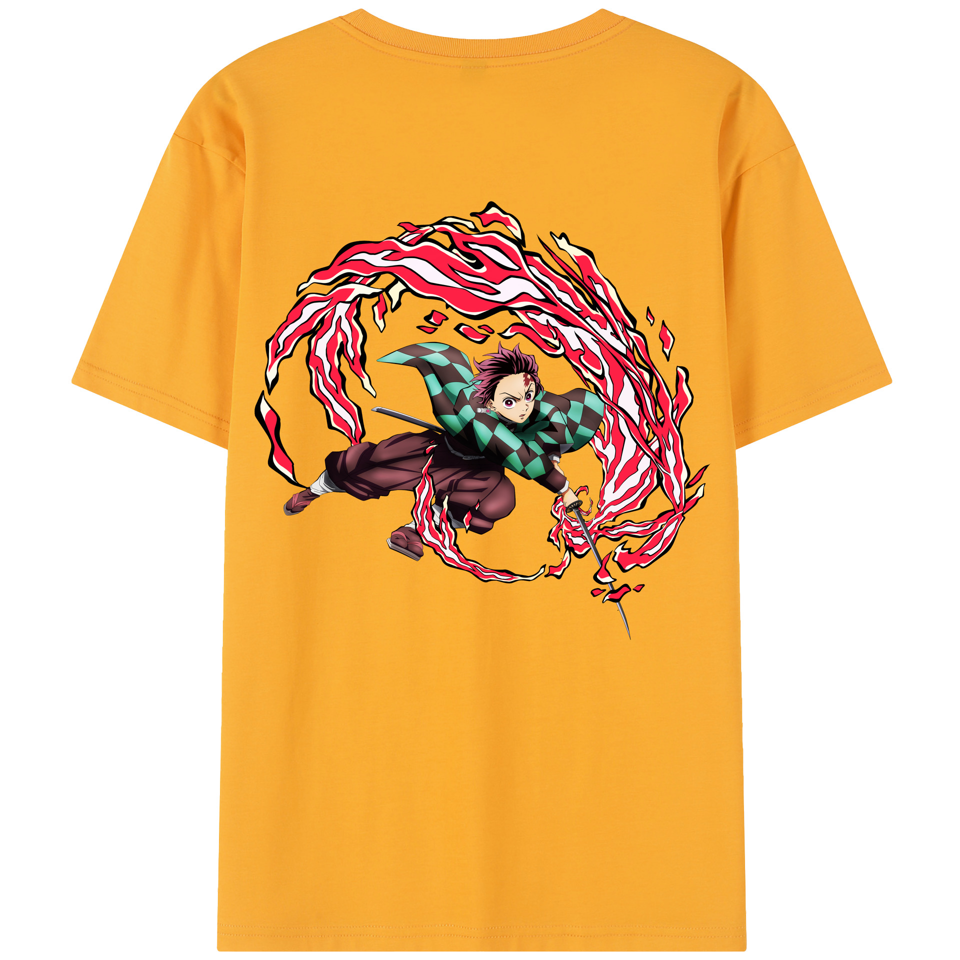 （画像用） 鬼滅の刃 竈門 炭治郎／かまど たんじろう Kamado Tanjirou レディース半袖Tシャツ(バックプリント)