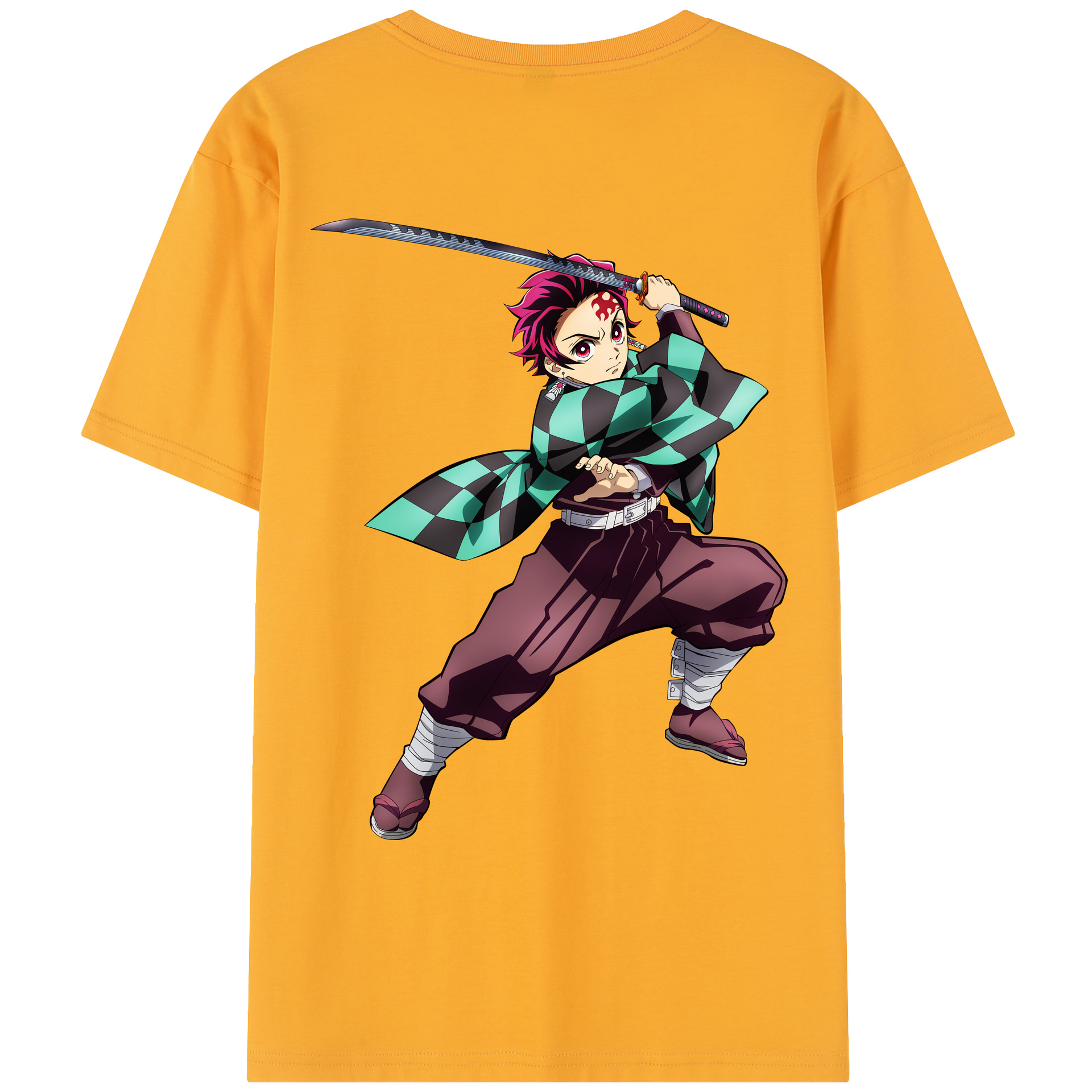 （画像用） 鬼滅の刃 竈門 炭治郎／かまど たんじろう Kamado Tanjirou レディース半袖Tシャツ(バックプリント)
