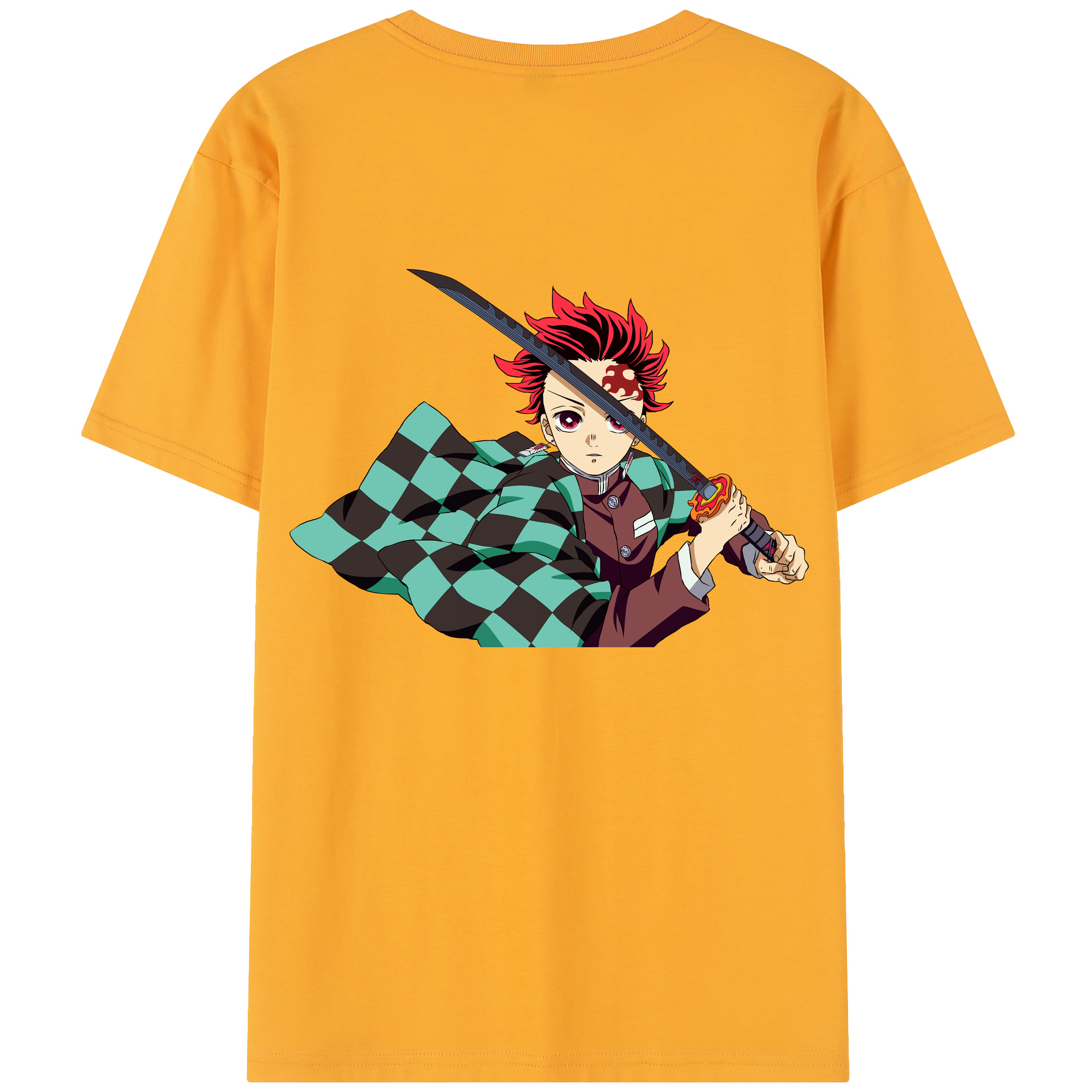 （画像用） 鬼滅の刃 竈門 炭治郎／かまど たんじろう Kamado Tanjirou レディース半袖Tシャツ(バックプリント)