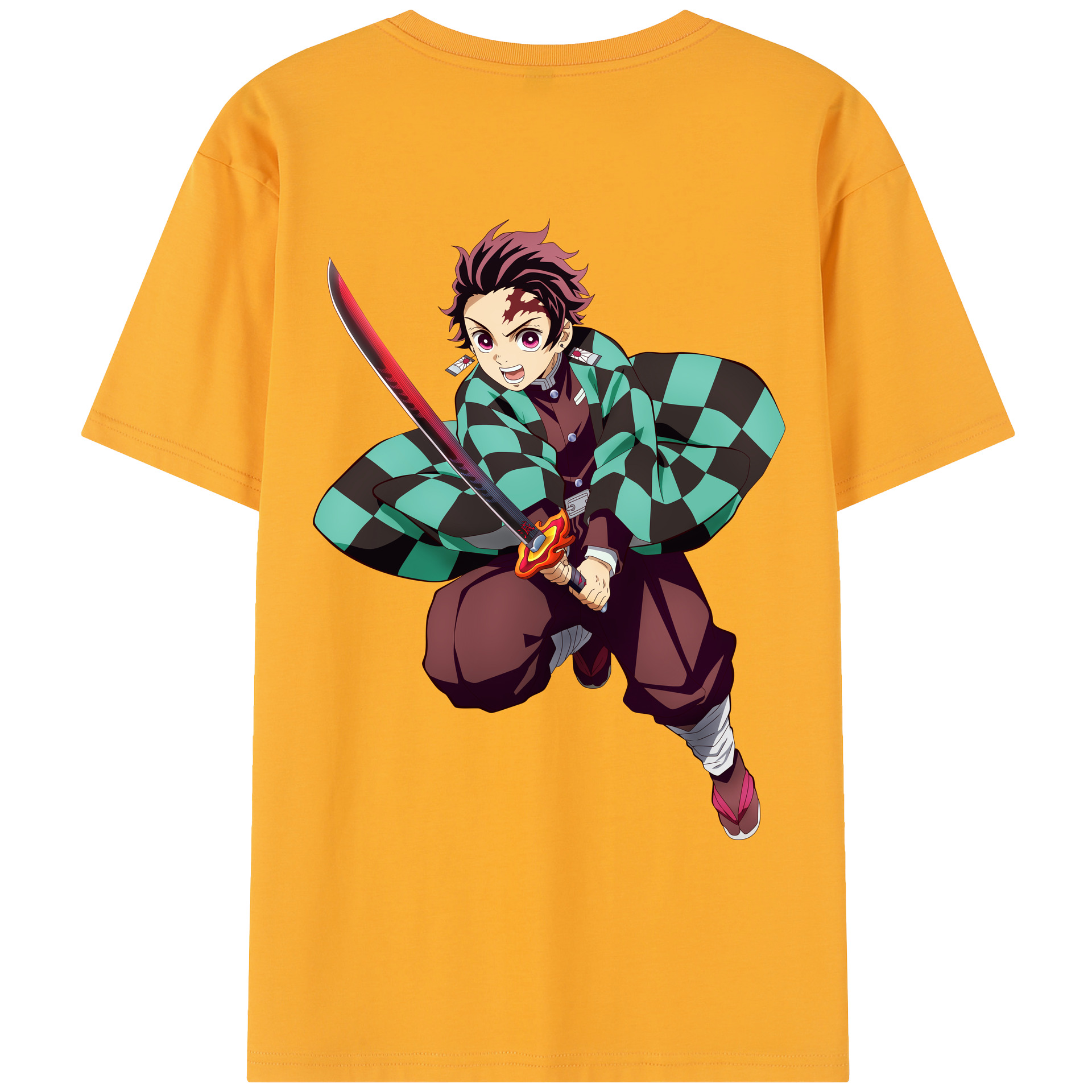 （画像用） 鬼滅の刃 竈門 炭治郎／かまど たんじろう Kamado Tanjirou レディース半袖Tシャツ(バックプリント)